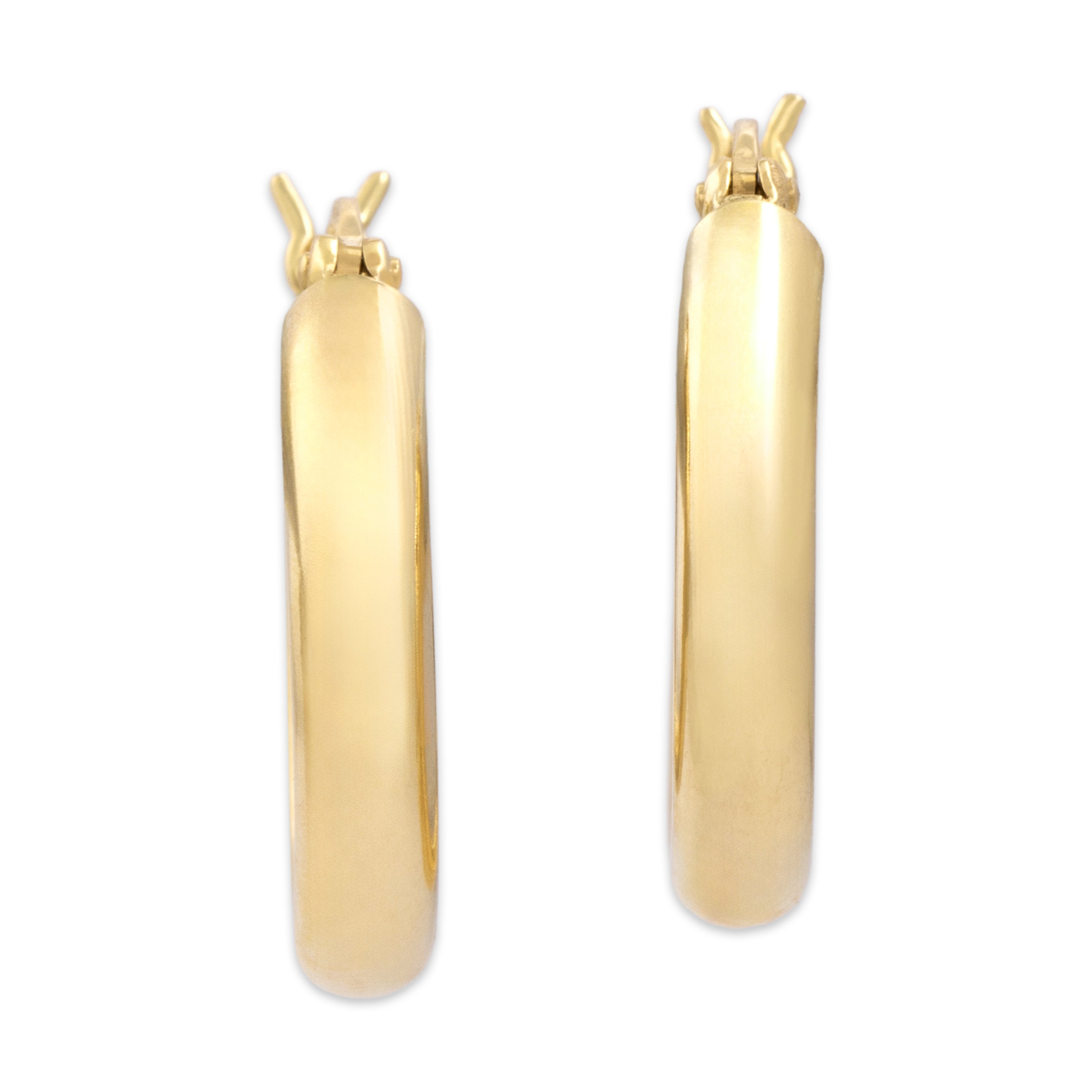 Vintage 14k Yellow Gold Essential Everyday Hoop Earrings - Overall view