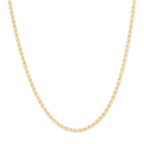 Vintage 14k Yellow Gold Chic Statement Clasp 2.7mm Rope Chain 20