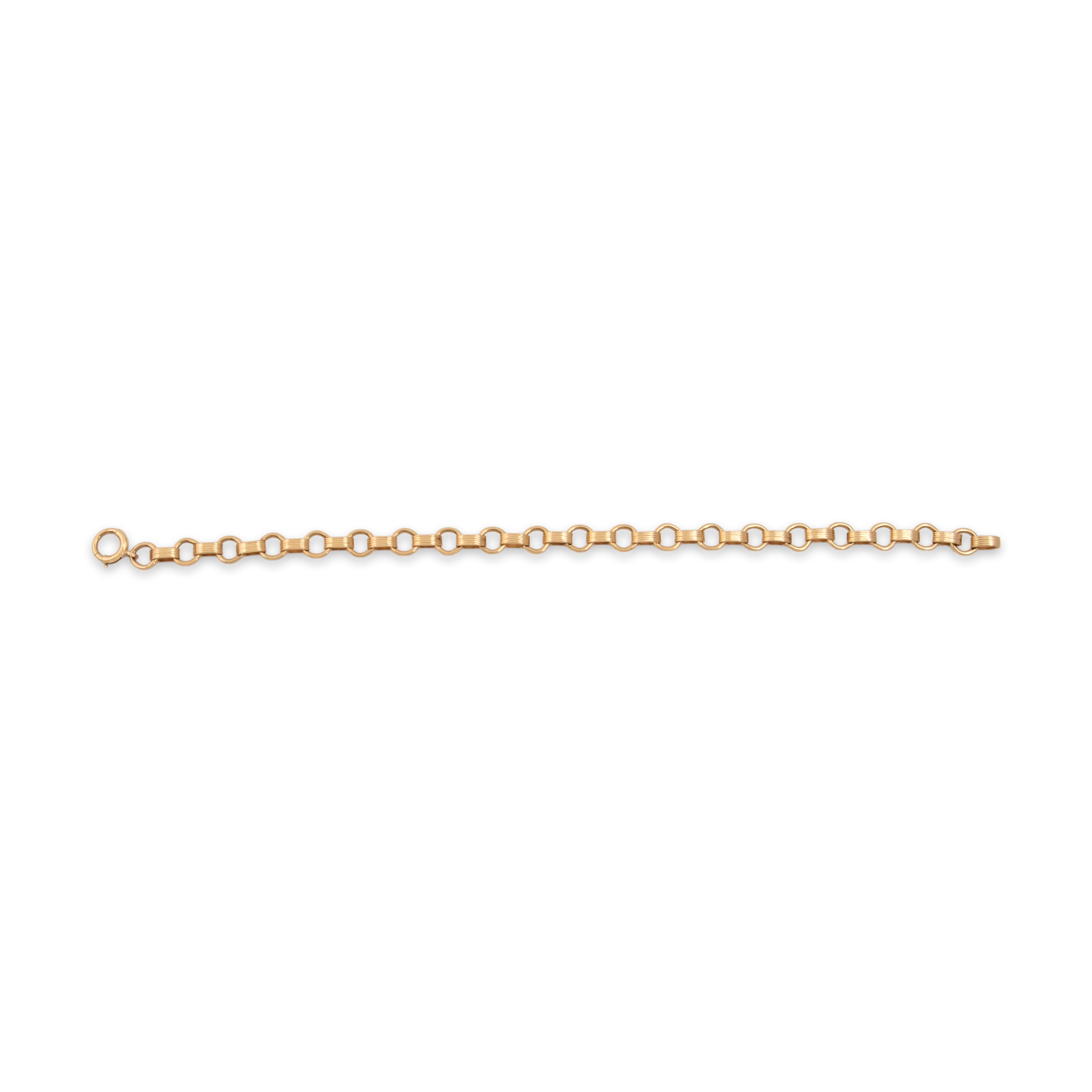 Vintage 14k Yellow Gold Quintessential Charm-Style Alternating Link Bracelet - Overall view