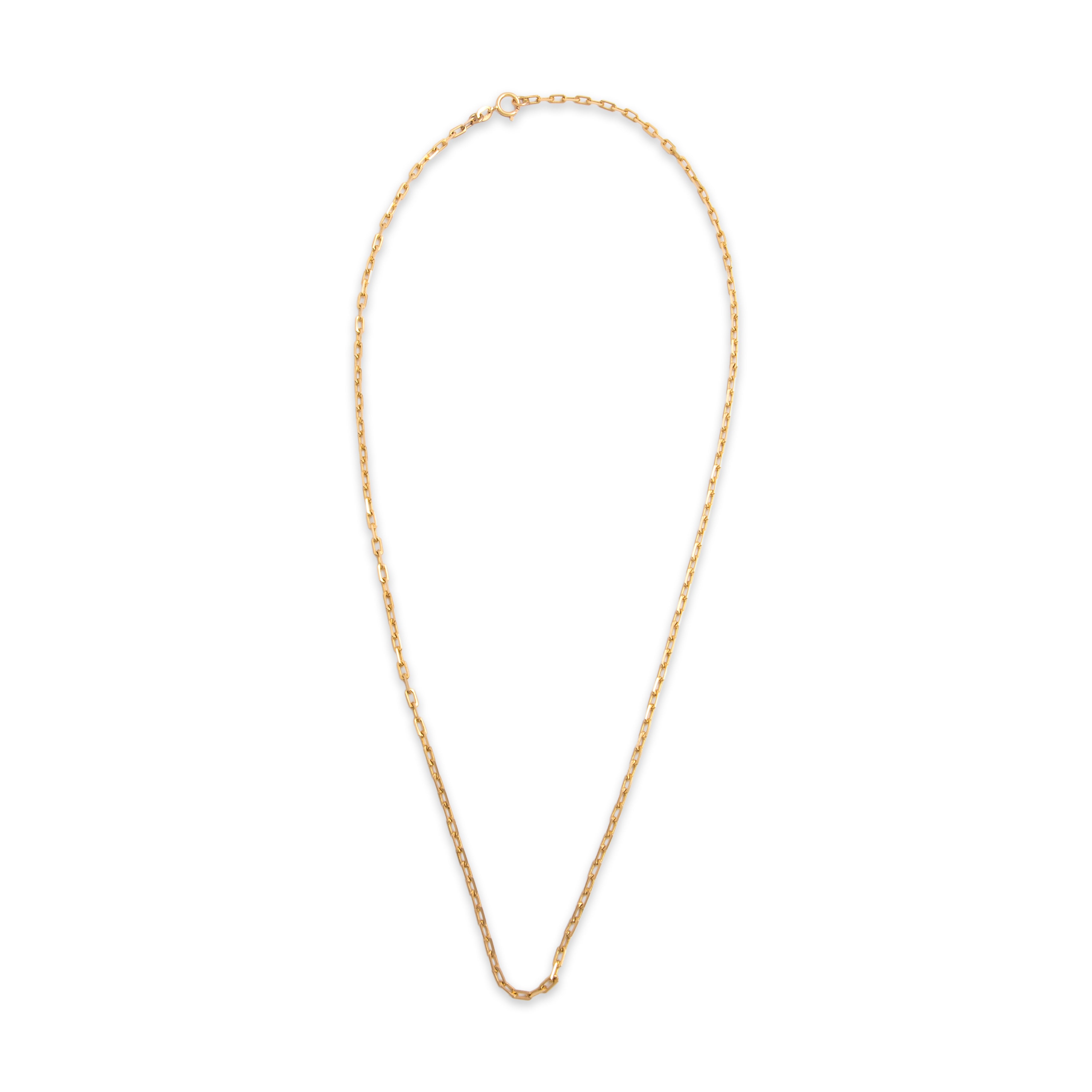 Vintage Italian 14k Yellow Gold 22.4mm Chic Paper Clip Link Chain - Overall view