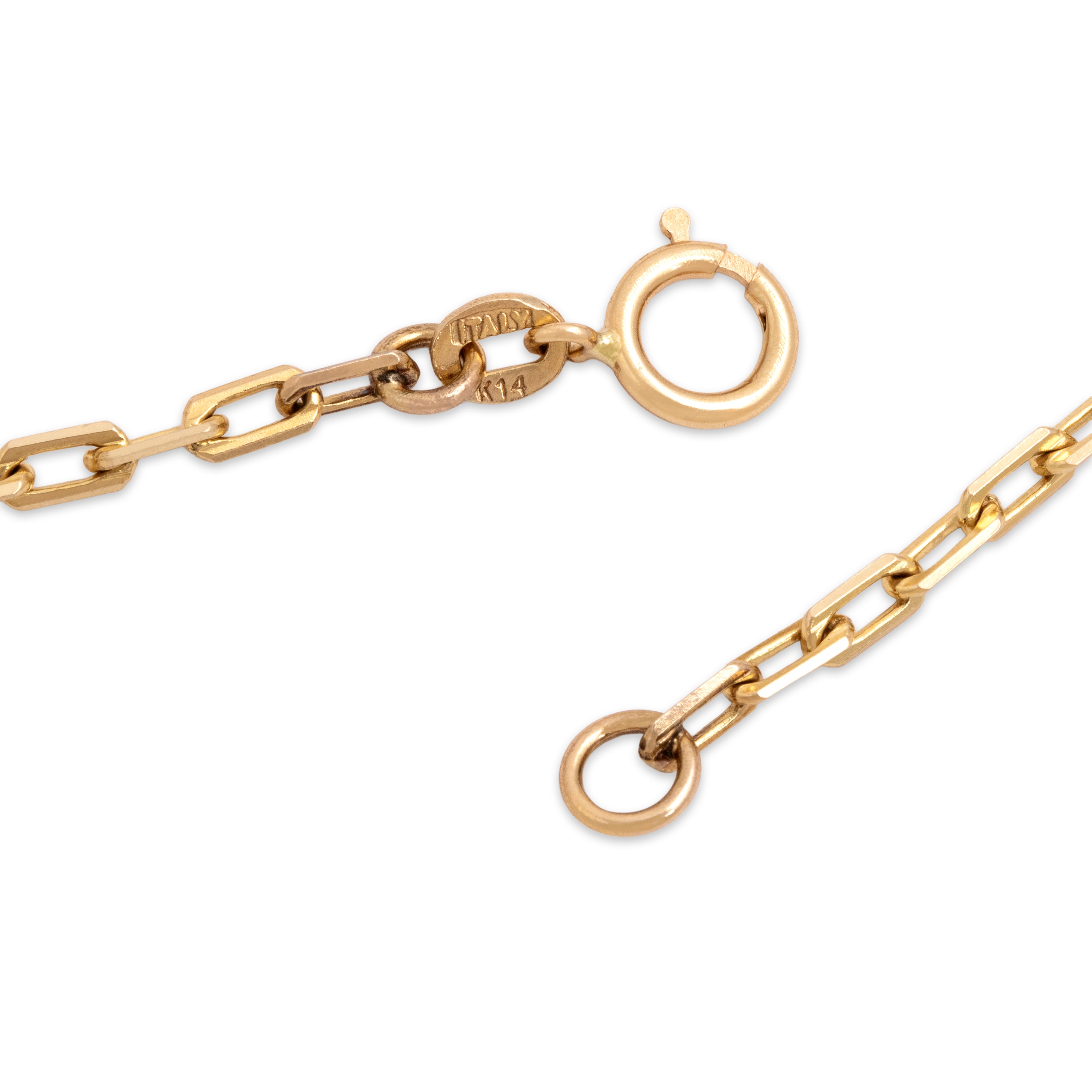 Vintage Italian 14k Yellow Gold 22.4mm Chic Paper Clip Link Chain - clasp view