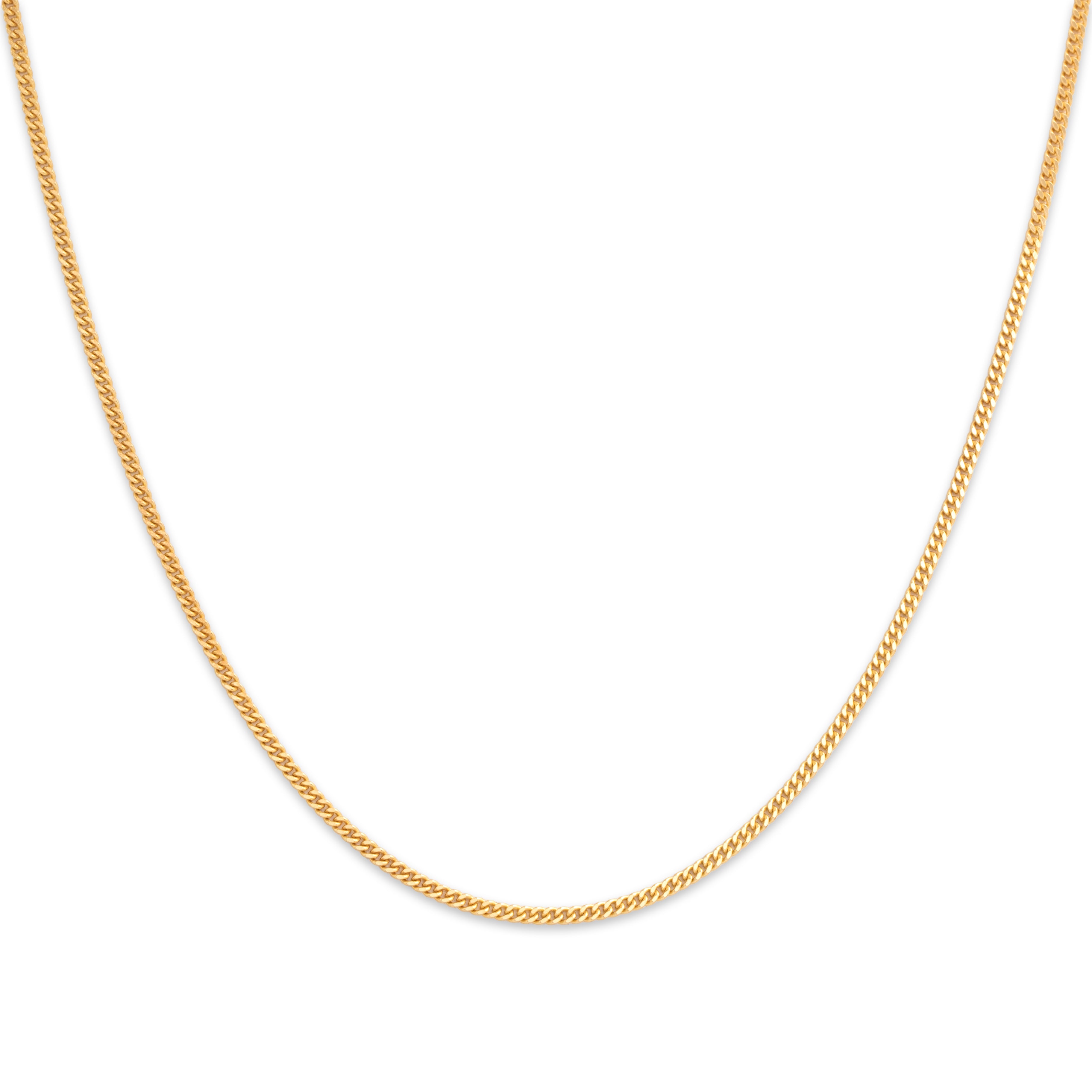 Estate 14k Yellow Gold 1.4mm Sleek Curb Chain - Close-up view