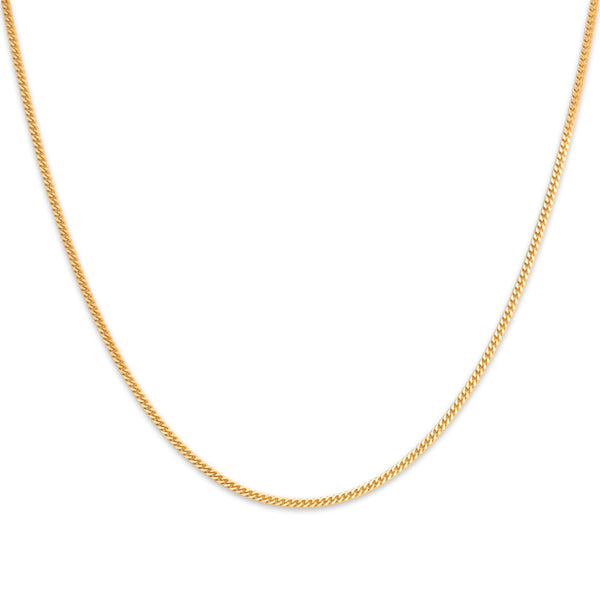 Estate 14k Yellow Gold 1.4mm Sleek Curb Chain 16.25