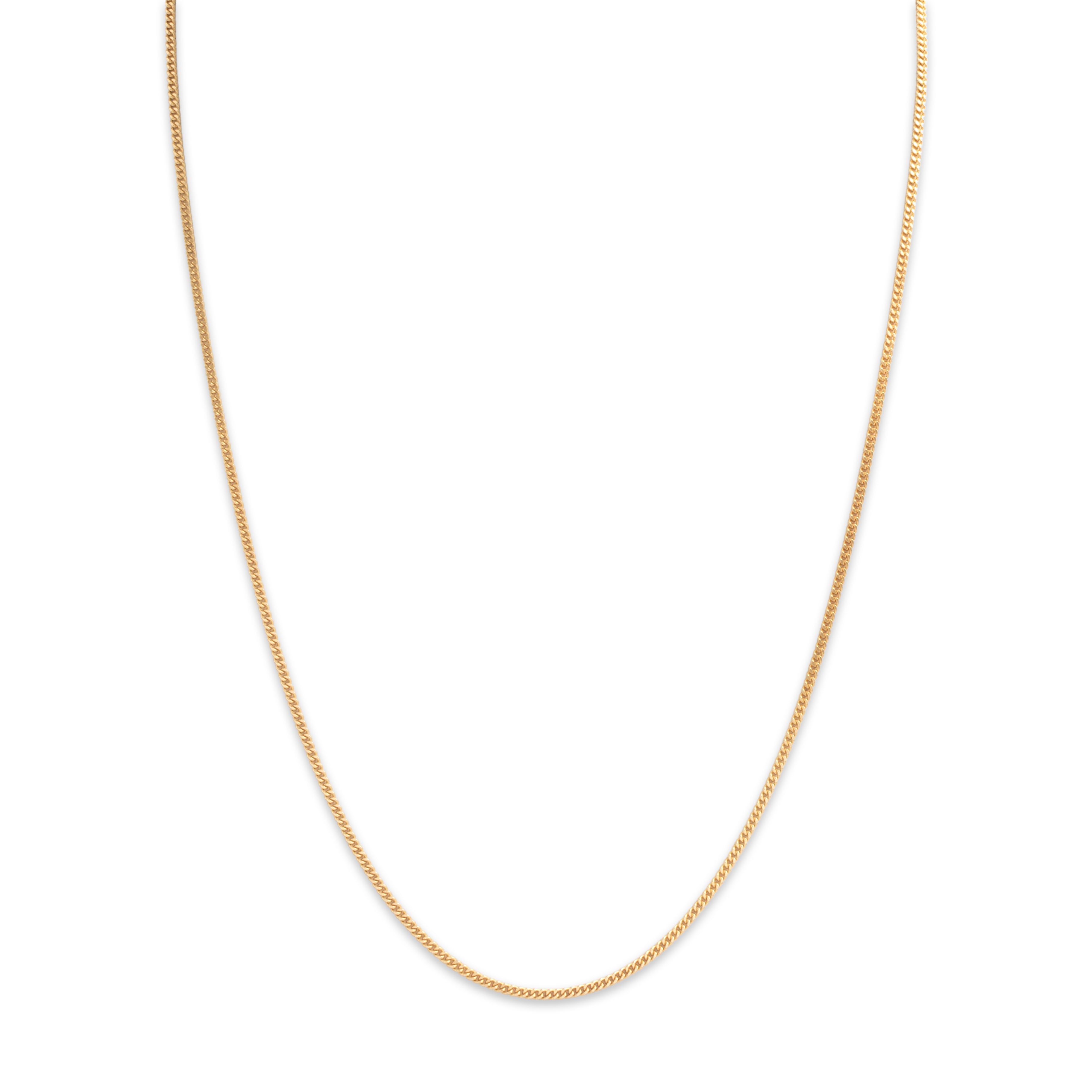 Estate 14k Yellow Gold 1.4mm Sleek Curb Chain - detail view #1