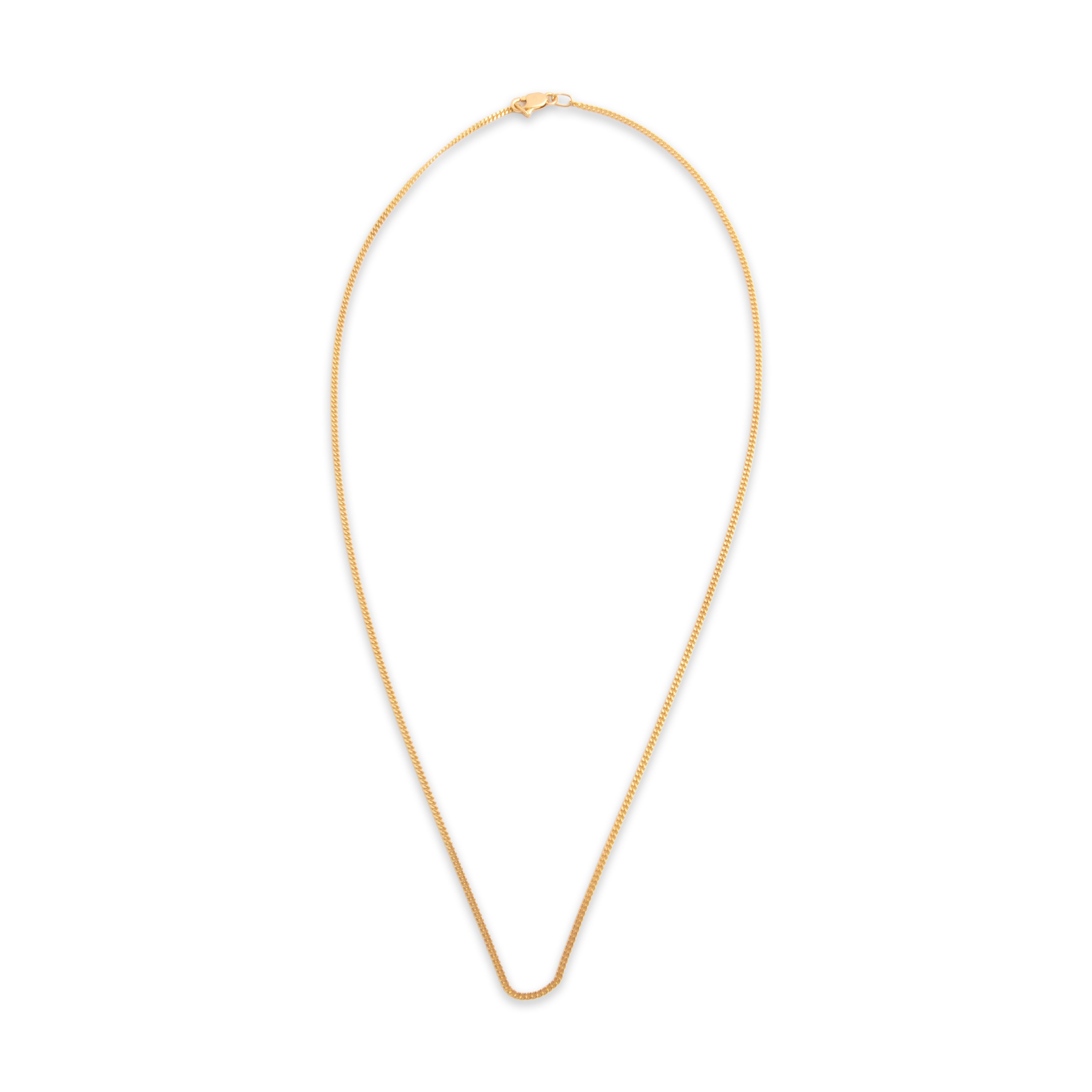 Estate 14k Yellow Gold 1.4mm Sleek Curb Chain - Overall view