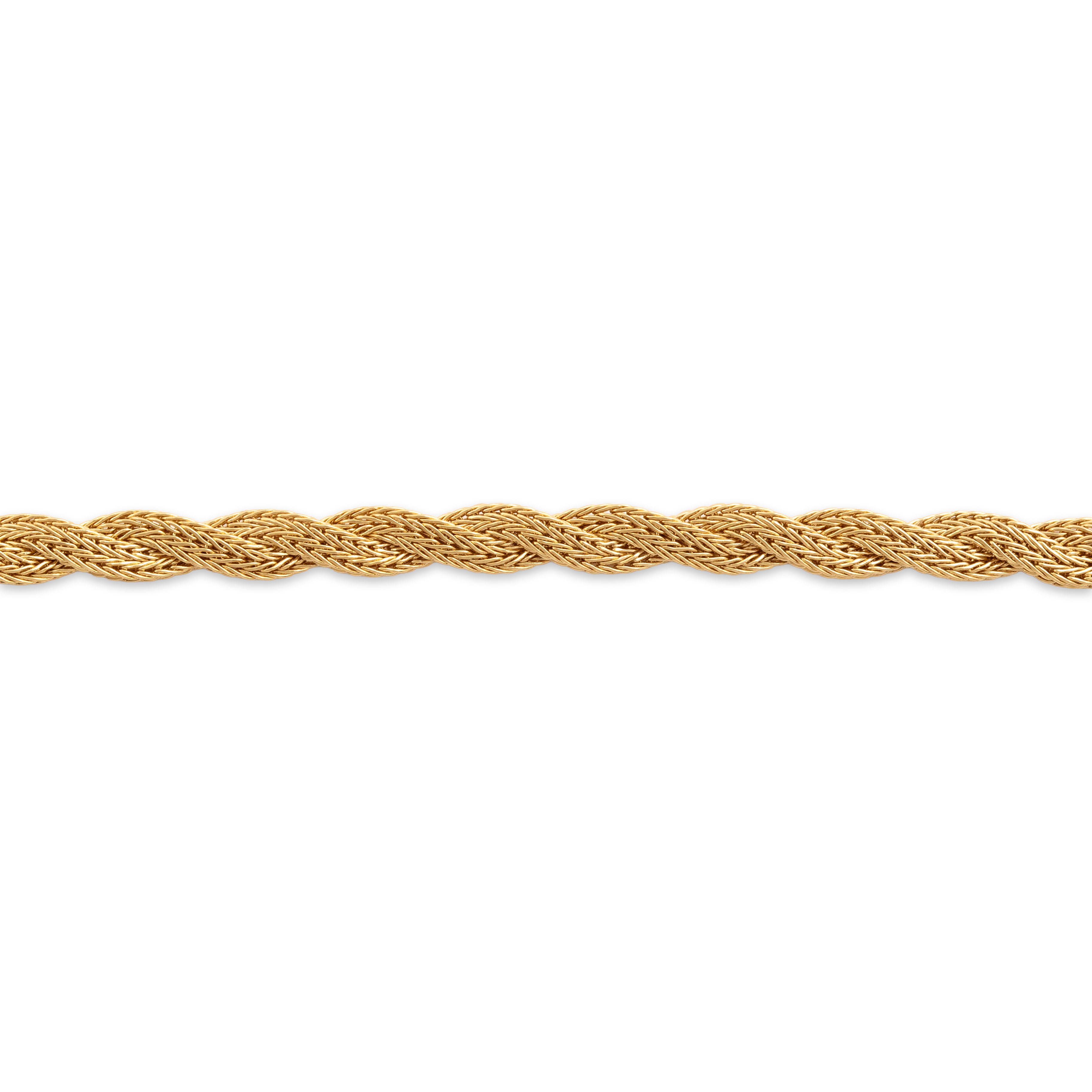 Estate 14k Yellow Gold Textured Woven Bracelet - Close-up view