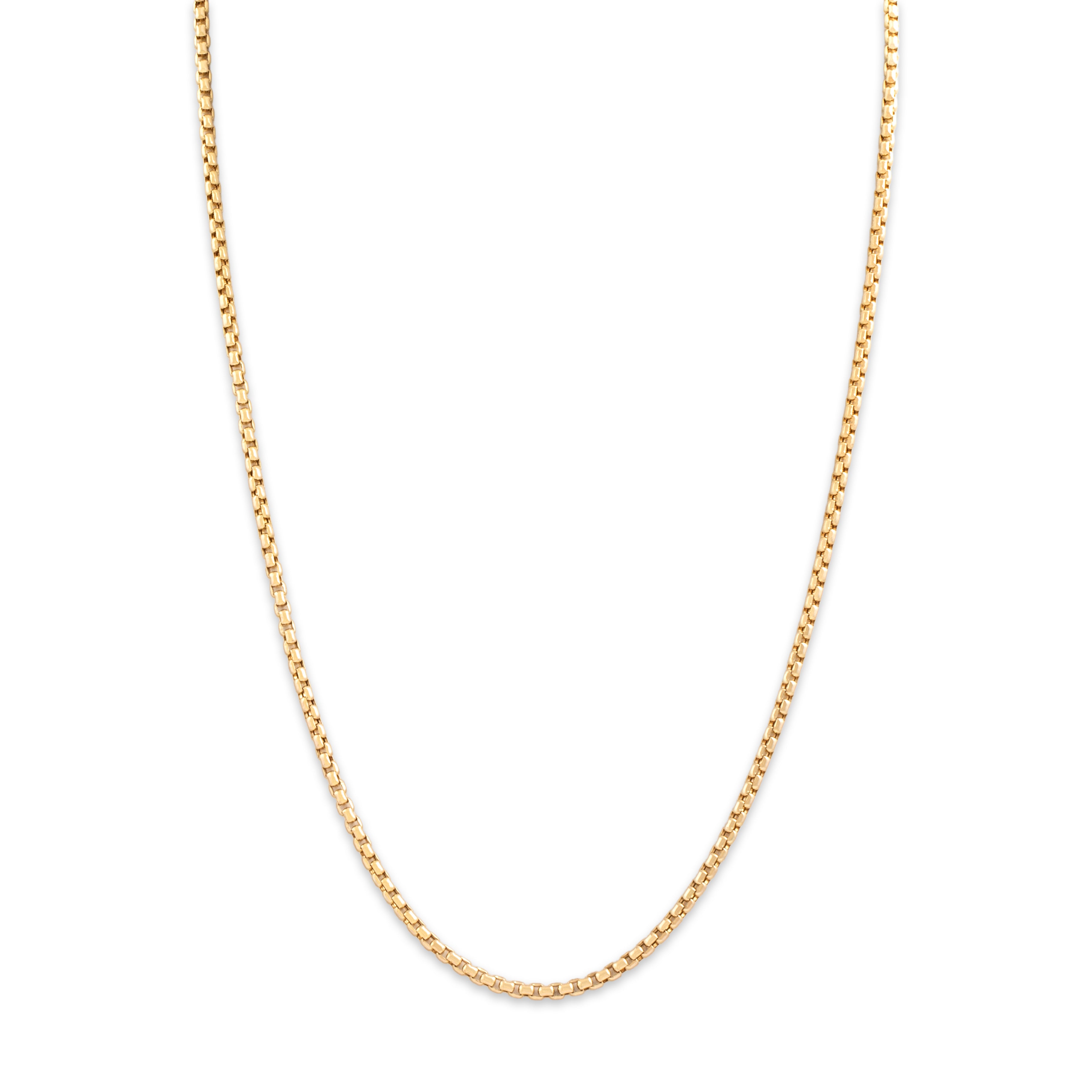 Vintage 14k Yellow Gold Box Link Necklace - detail view #1