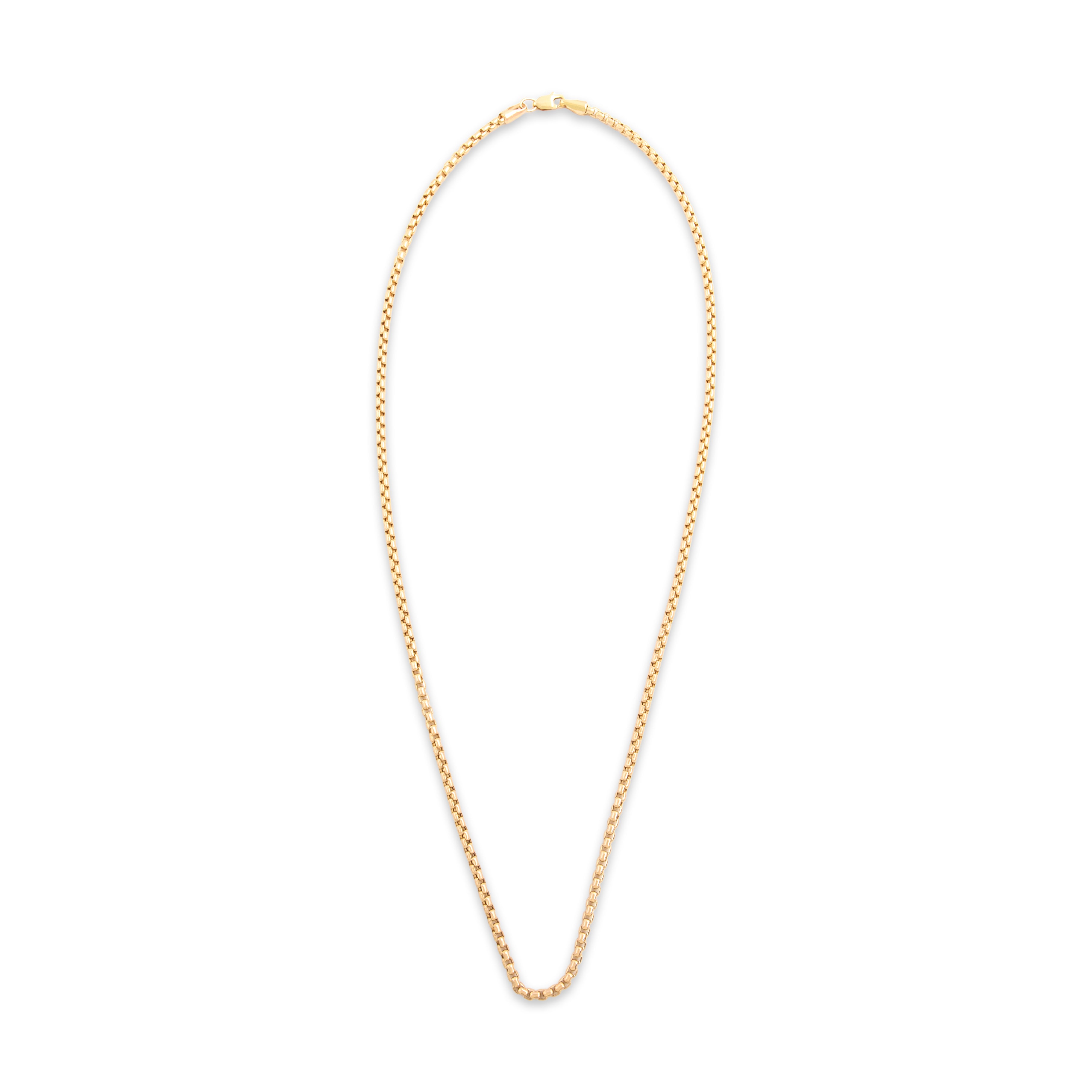 Vintage 14k Yellow Gold Box Link Necklace - Overall view