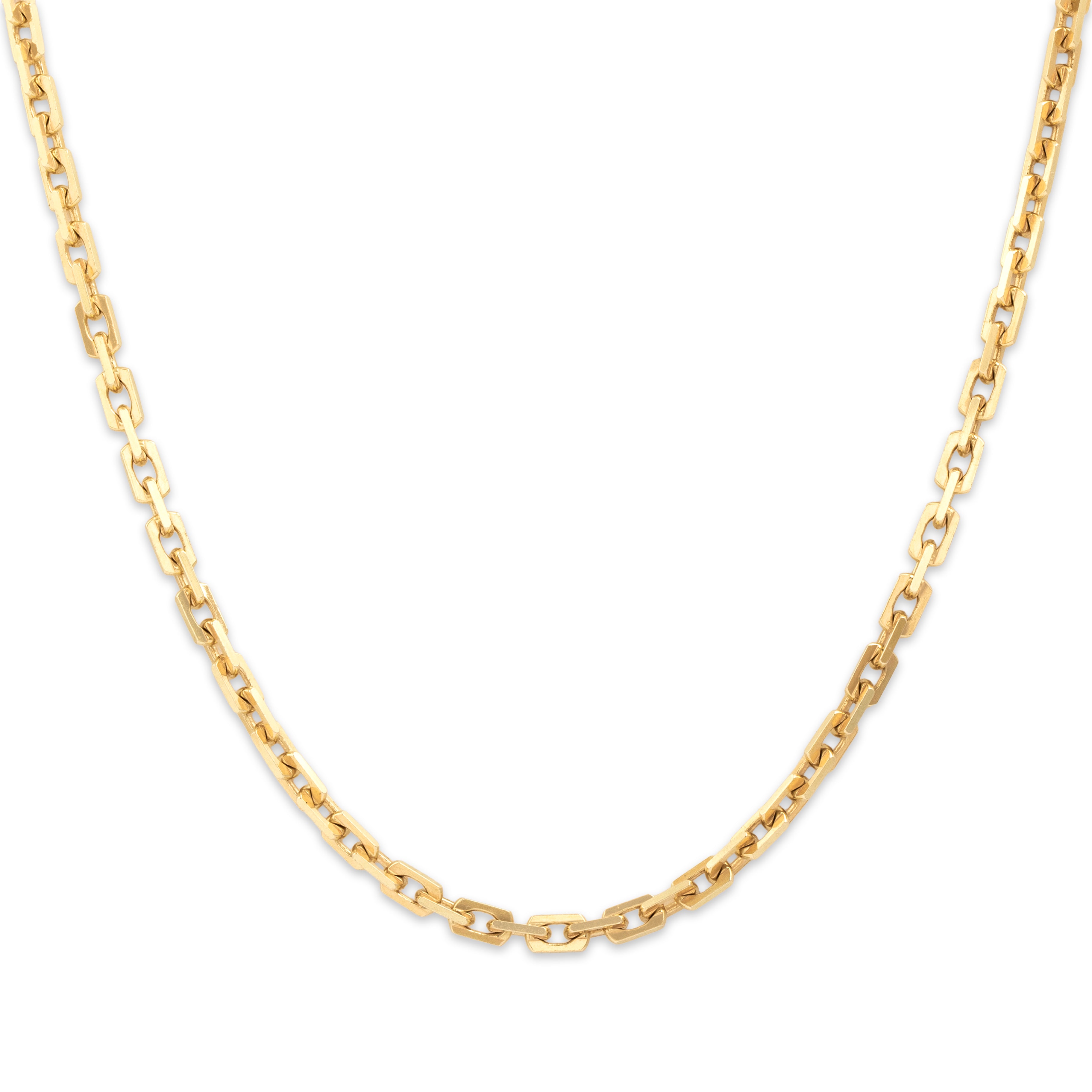 Vintage 14k Yellow Gold Bold Boxy 2.8mm Cable Chain - Close-up view