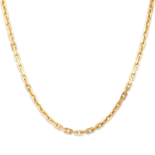 Vintage 14k Yellow Gold Bold Boxy 2.8mm Cable Chain 20.25