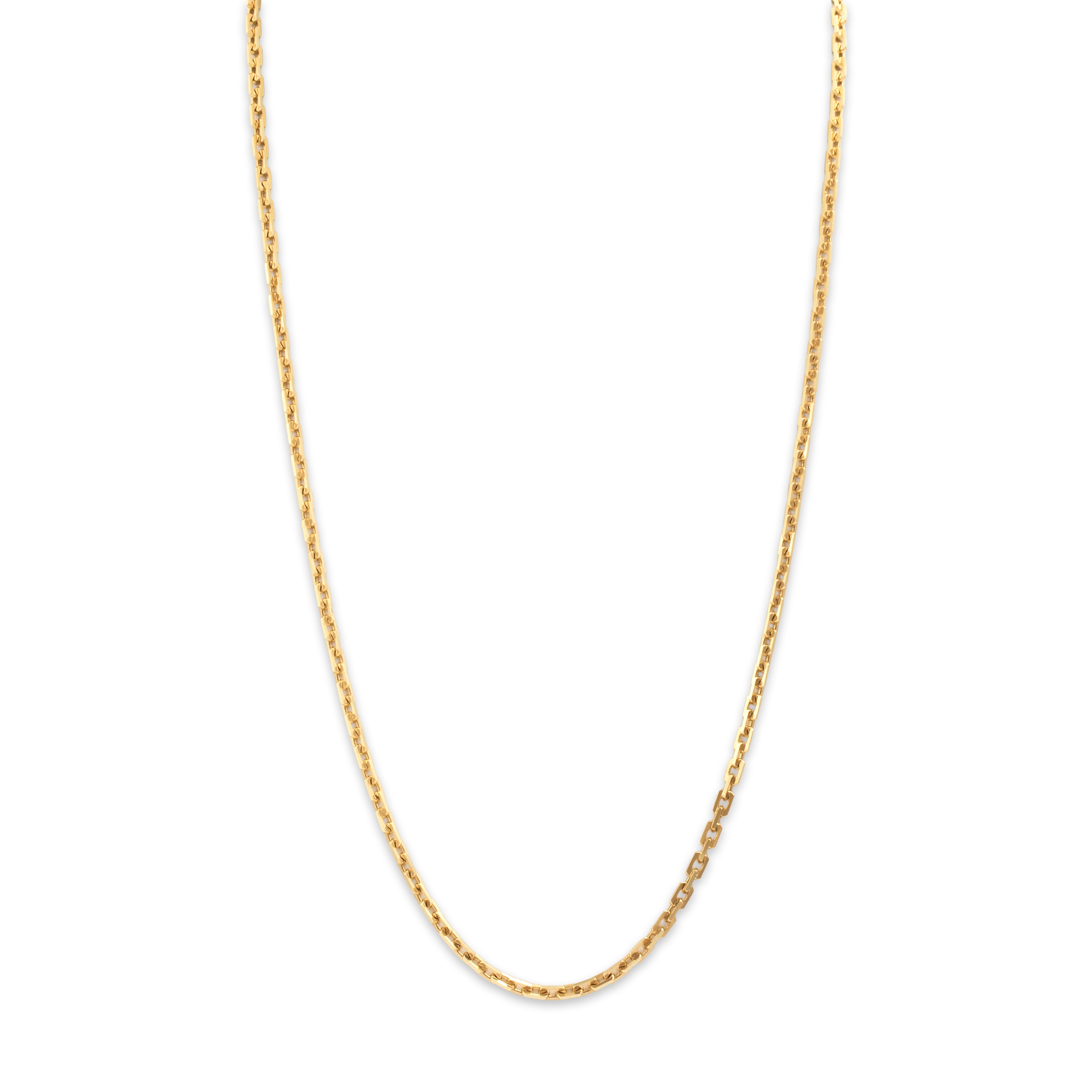 Vintage 14k Yellow Gold Bold Boxy 2.8mm Cable Chain - detail view #1