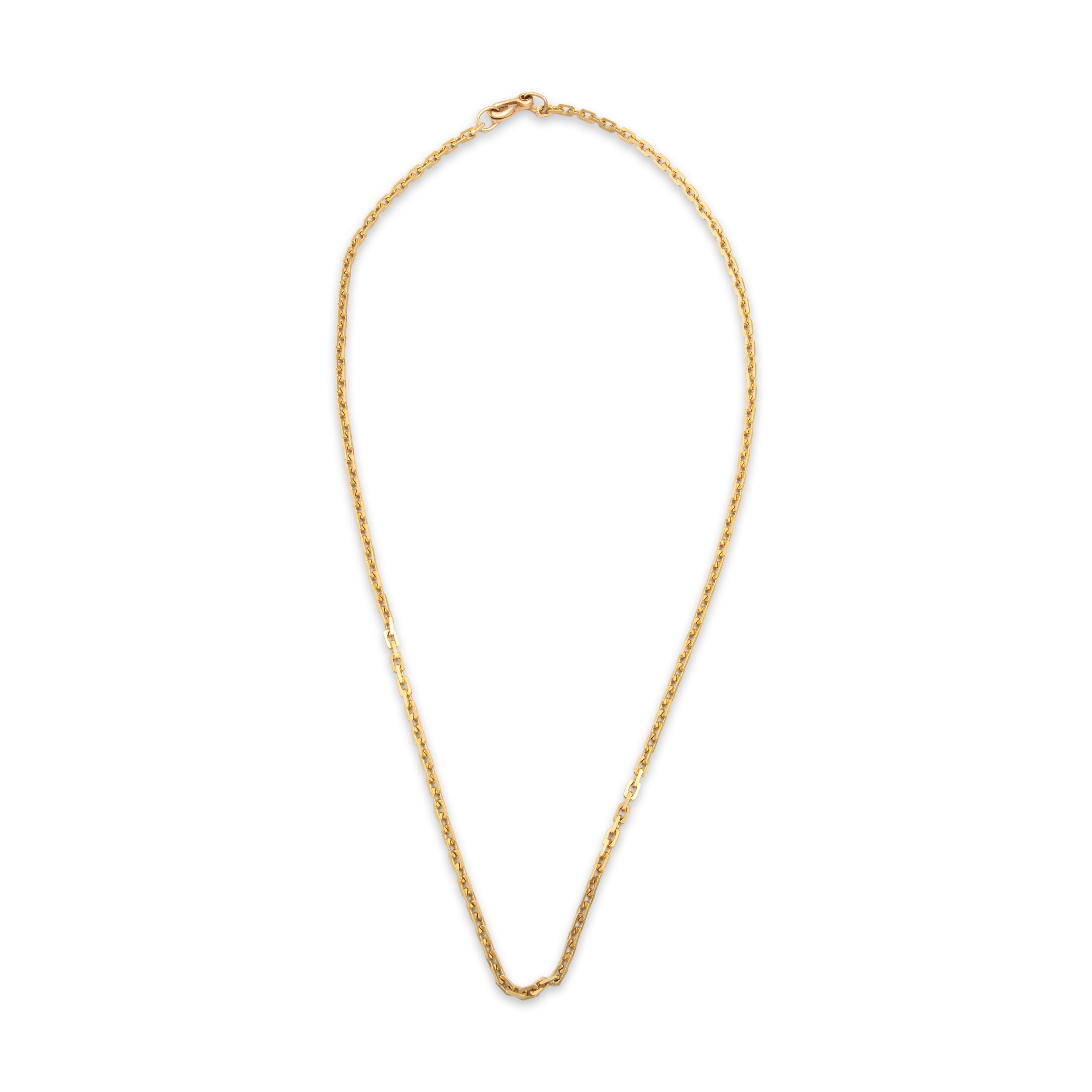 Vintage 14k Yellow Gold Bold Boxy 2.8mm Cable Chain - Overall view