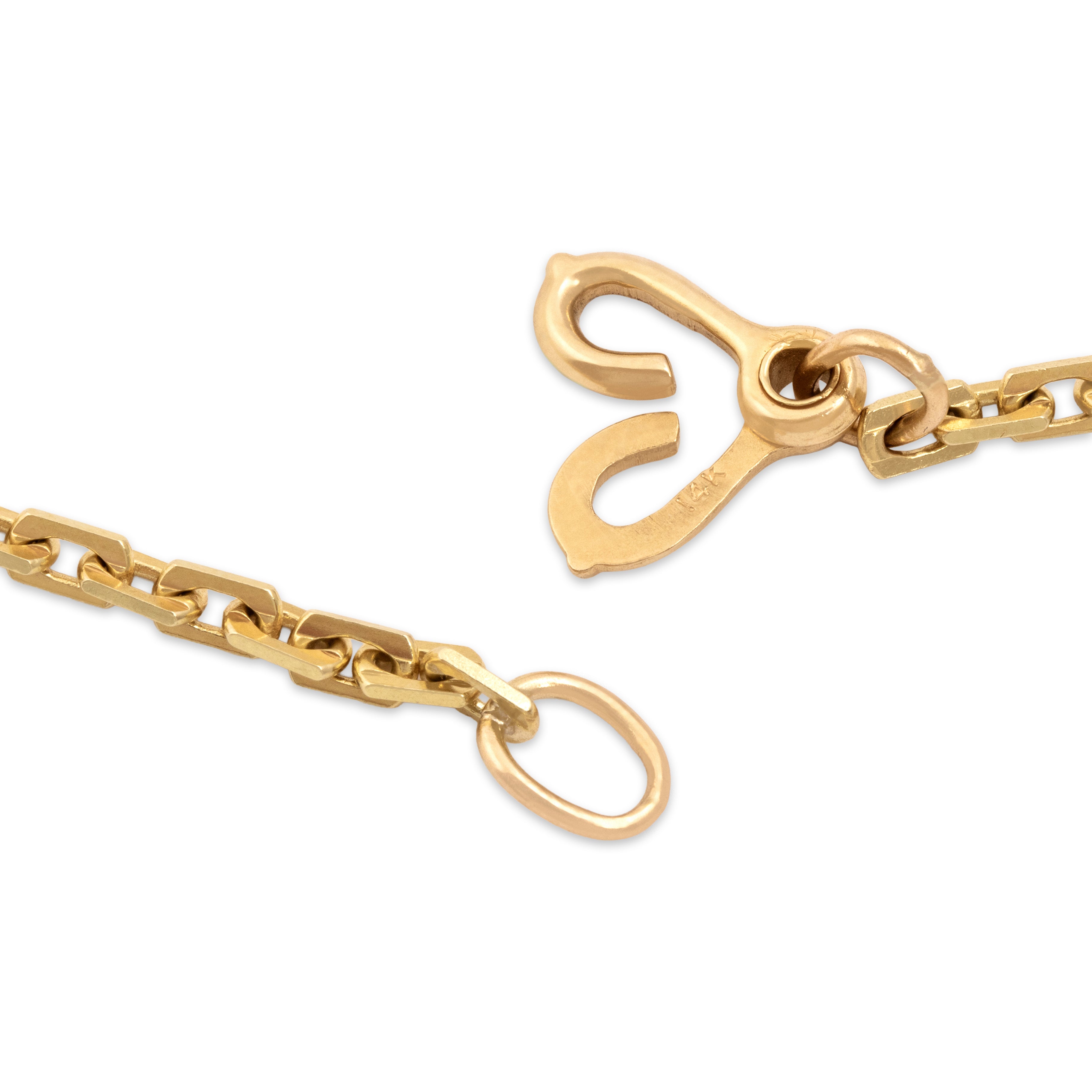 Vintage 14k Yellow Gold Bold Boxy 2.8mm Cable Chain - clasp view