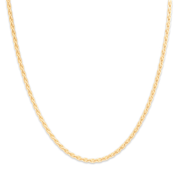 Vintage 14k Yellow Gold Chic Dimensional 2.9mm Wheat Chain 16