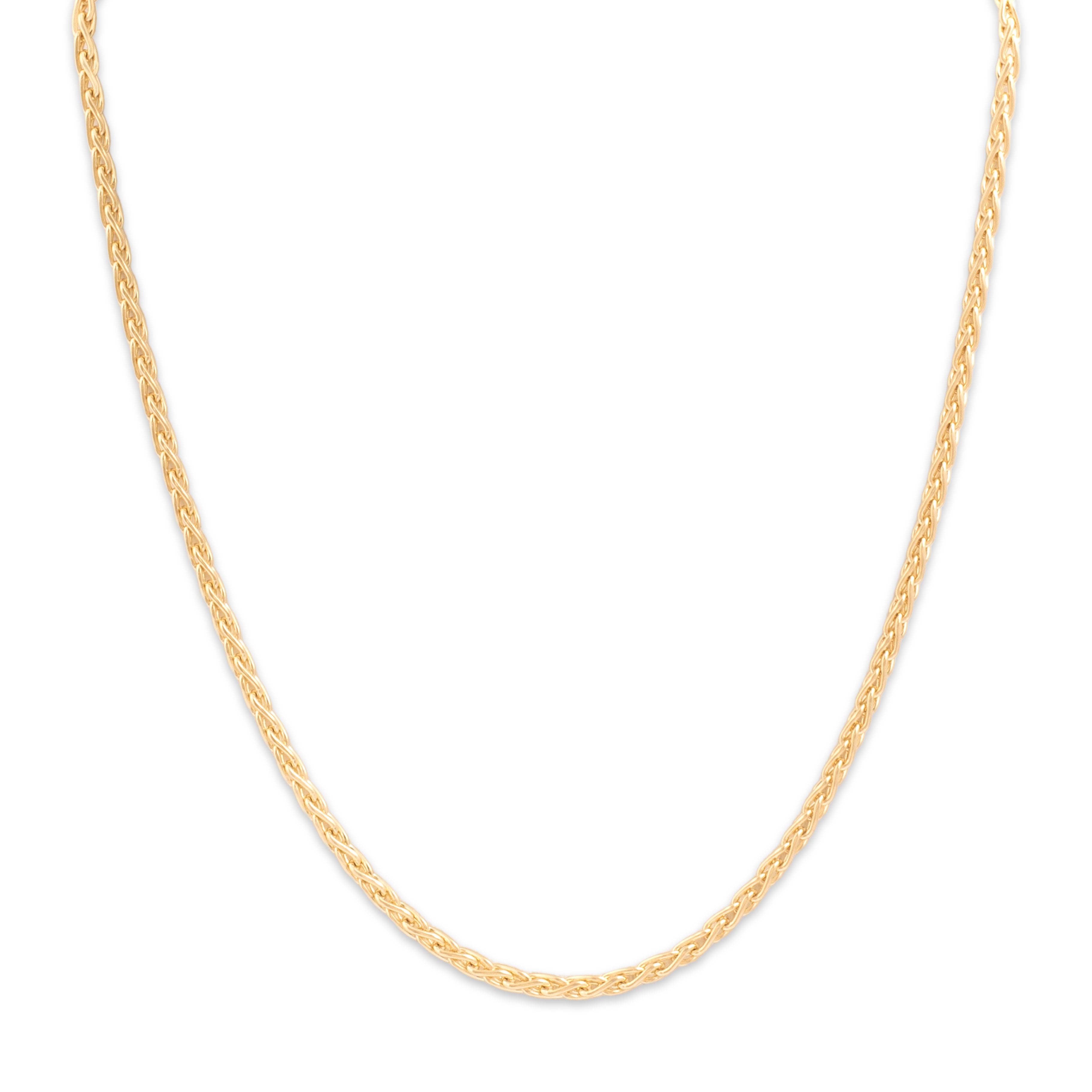 Vintage 14k Yellow Gold Chic Dimensional 2.9mm Wheat Chain - detail view #1