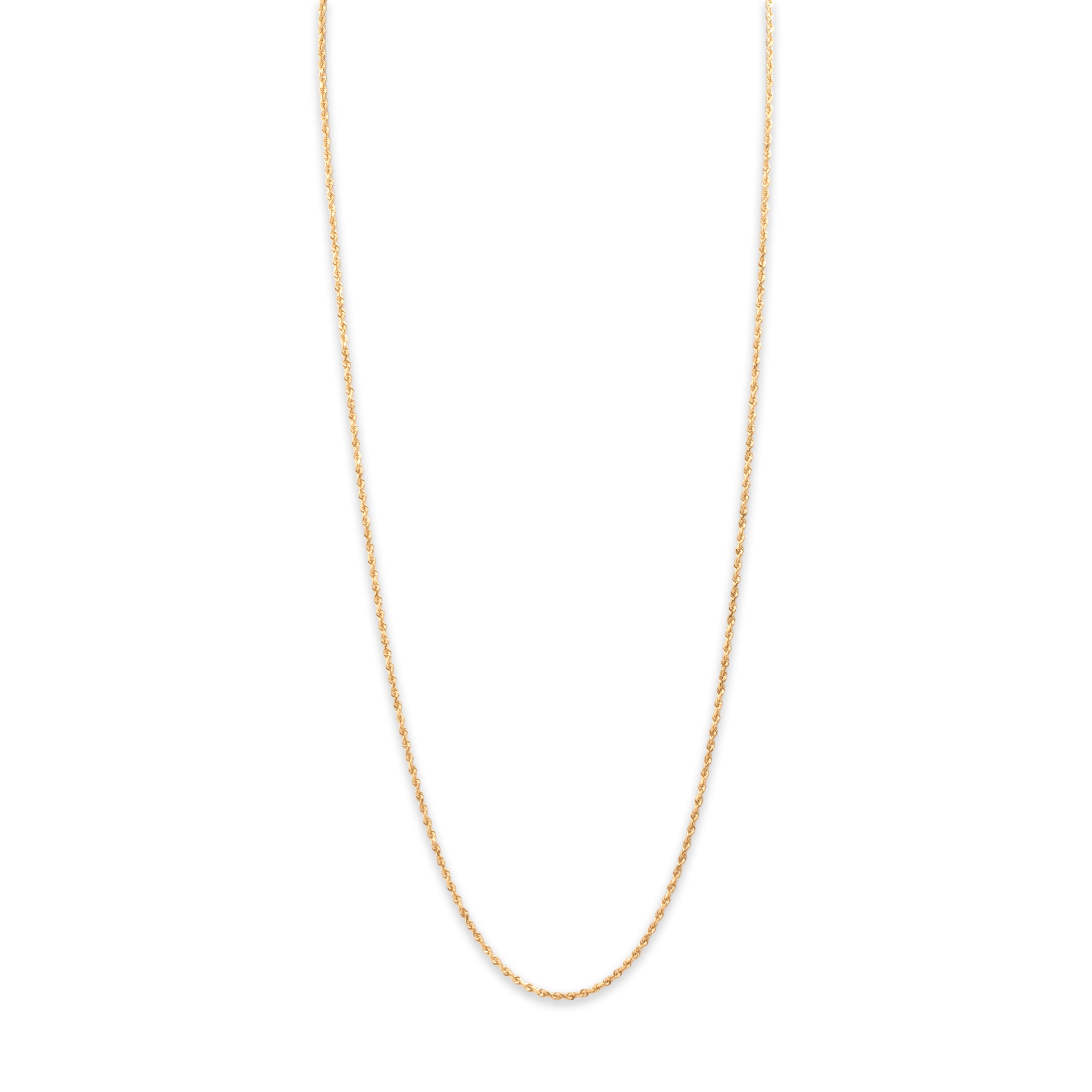 Vintage 14k Yellow Gold Everyday Stackable 1.7mm Rope Chain - detail view #1