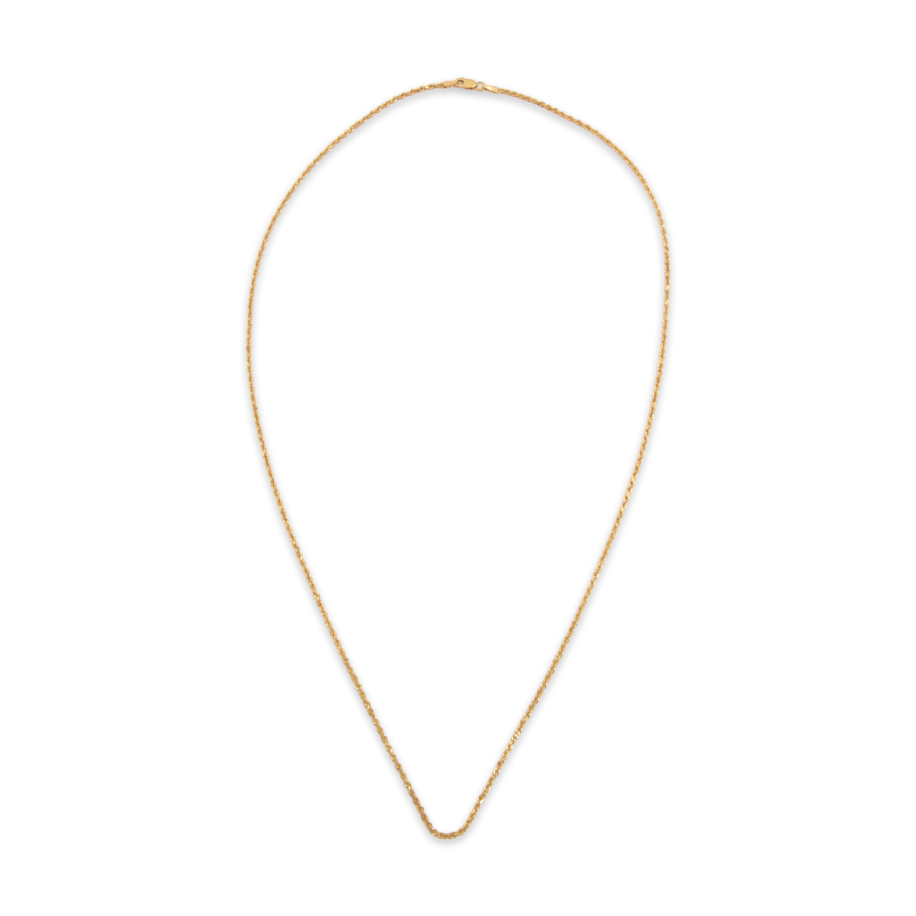 Vintage 14k Yellow Gold Everyday Stackable 1.7mm Rope Chain - Overall view