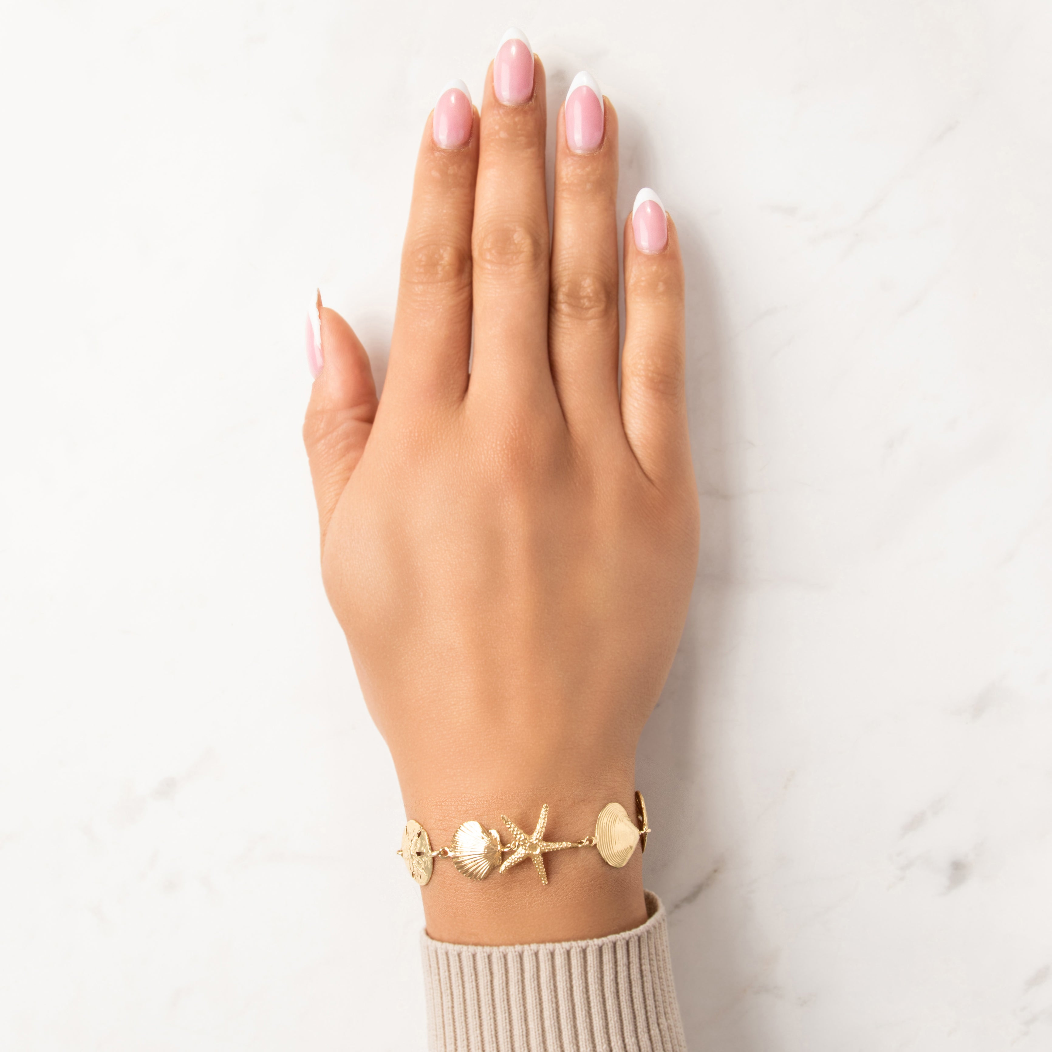 Vintage 14k Yellow Gold Coastal Chic Bracelet - On model view