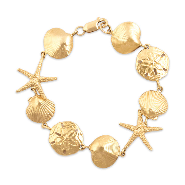 Vintage 14k Yellow Gold Chic Coastal Bracelet 6.75