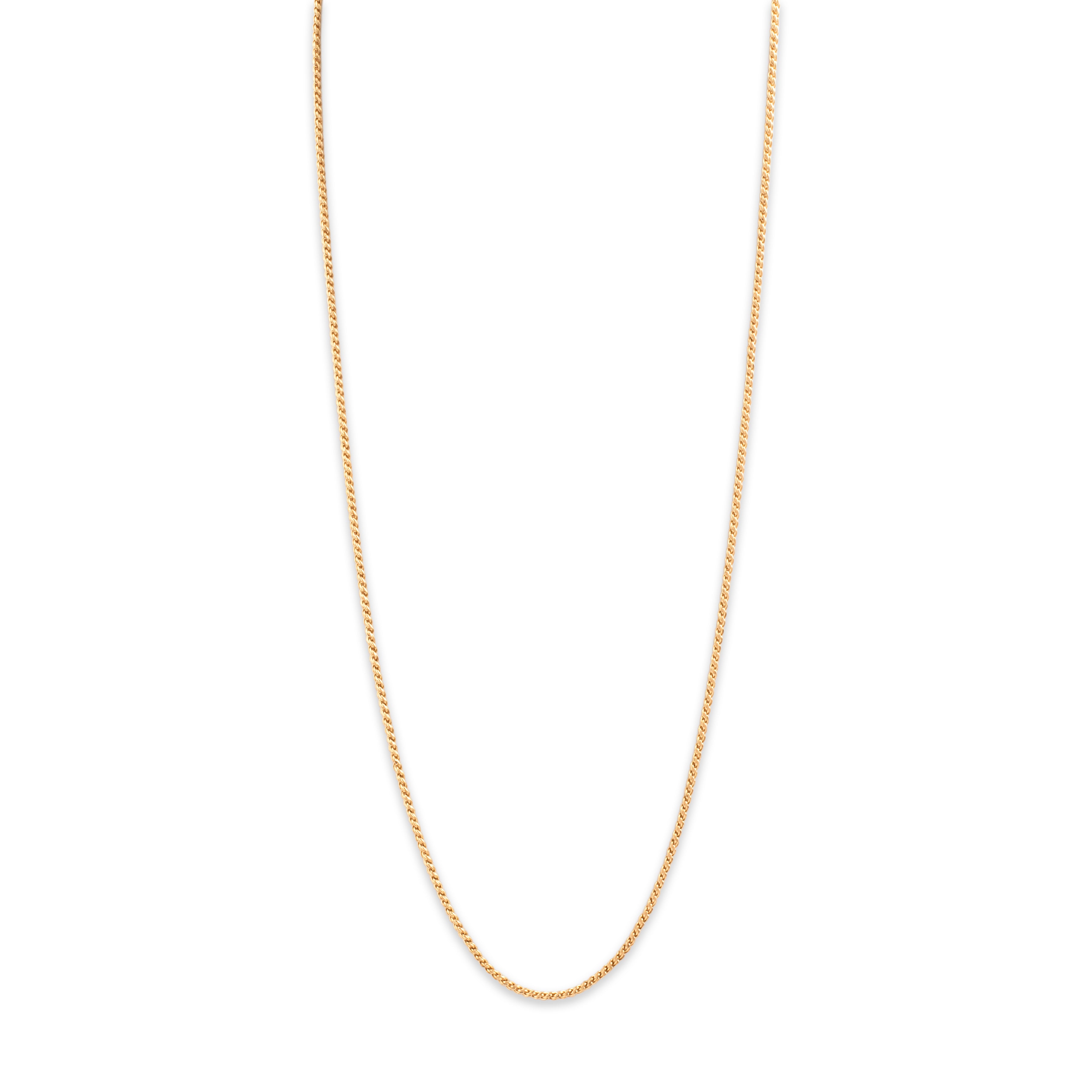 Vintage 14k Yellow Gold Long Substantial Spiraling 2mm Wheat Chain - detail view #1