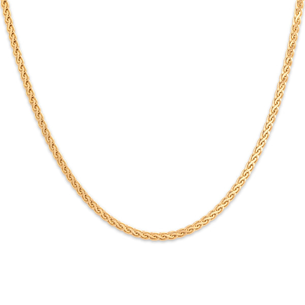 Estate 14k Yellow Gold 2.5mm Intricate Flat Chain 16.25