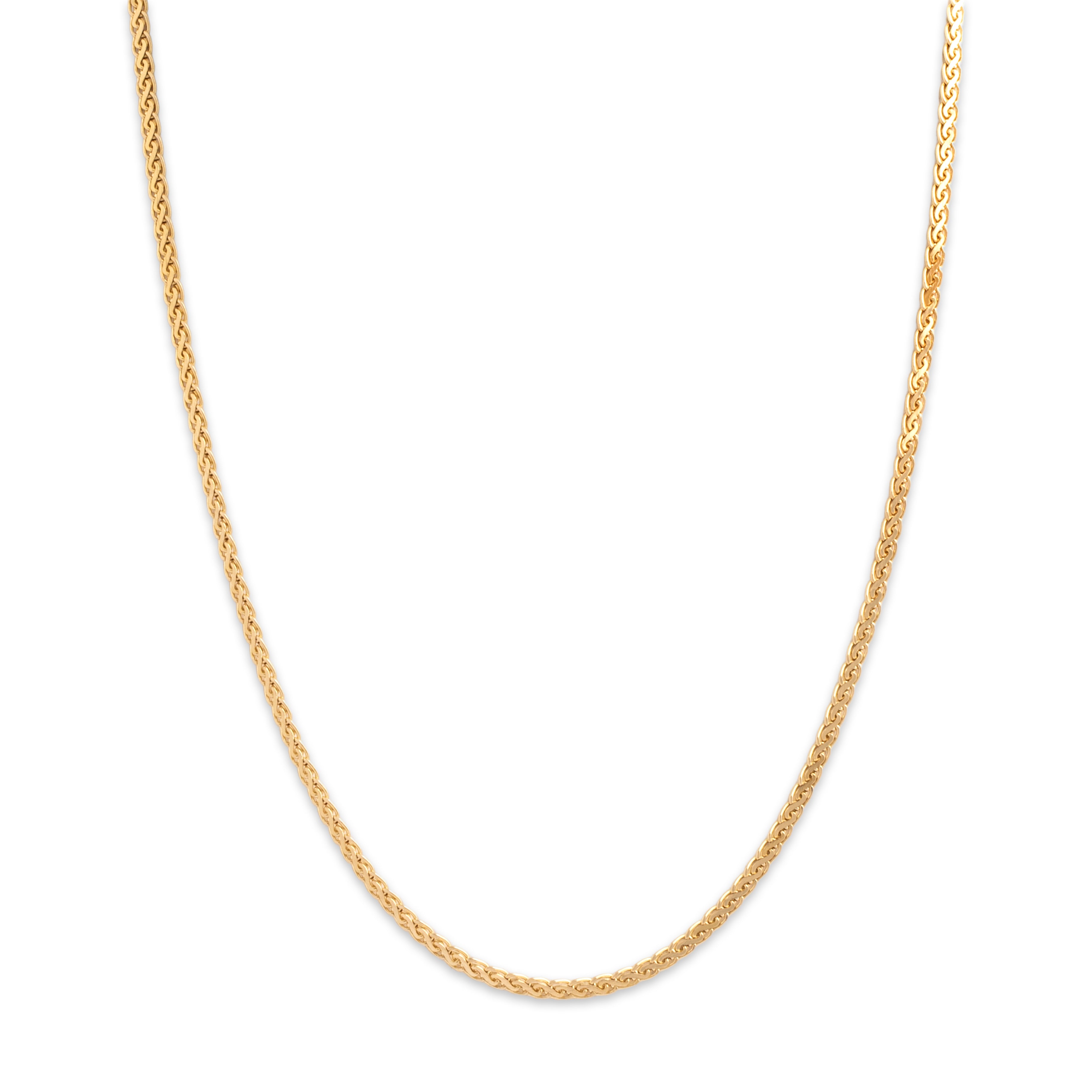 Estate 14k Yellow Gold 2.5mm Intricate Flat Chain - detail view #1