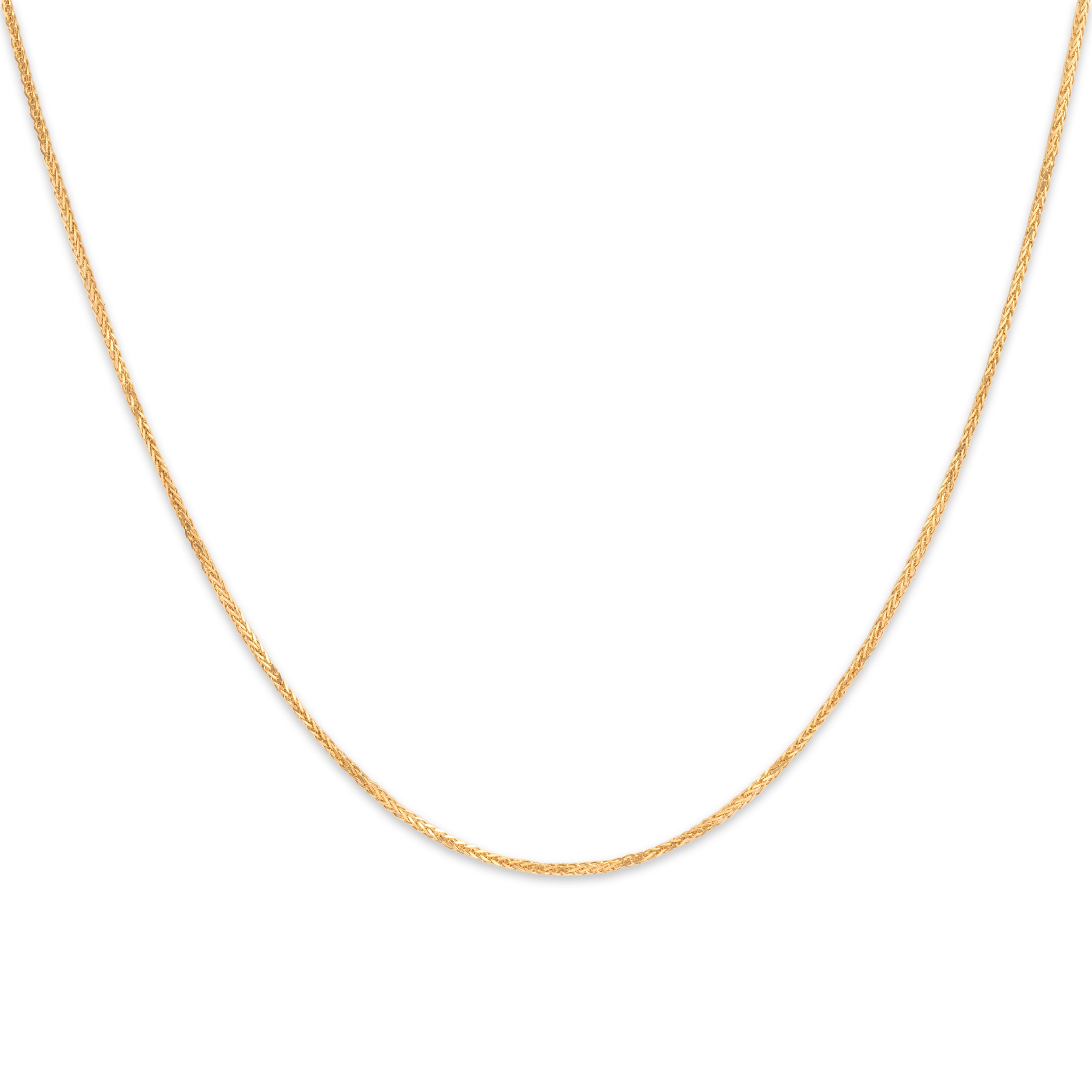 Vintage 18k Yellow Gold .7mm Sleek Wheat Link Chain - Close-up view