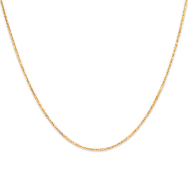 Vintage 18k Yellow Gold .7mm Sleek Wheat Link Chain 16