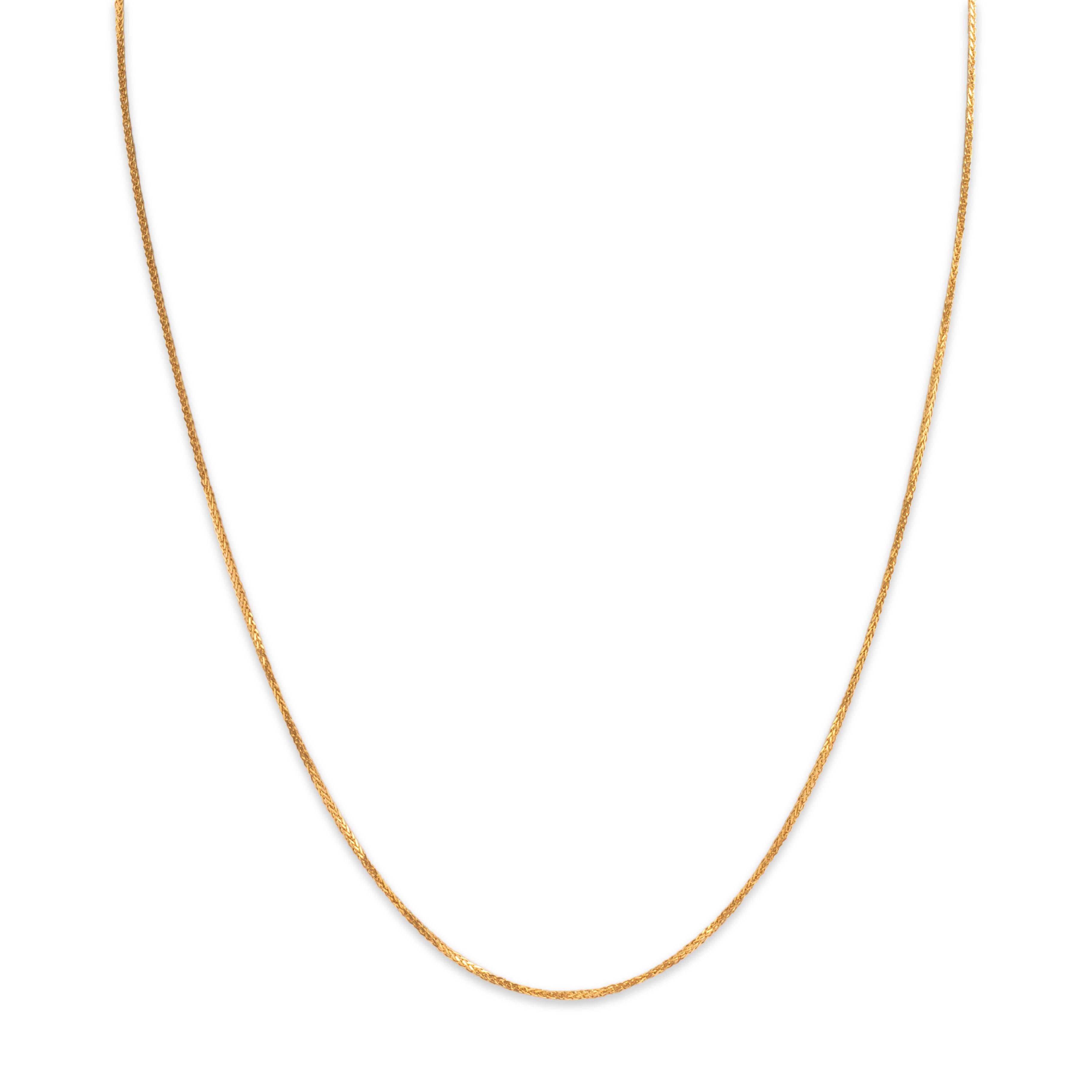 Vintage 18k Yellow Gold .7mm Sleek Wheat Link Chain - detail view #1