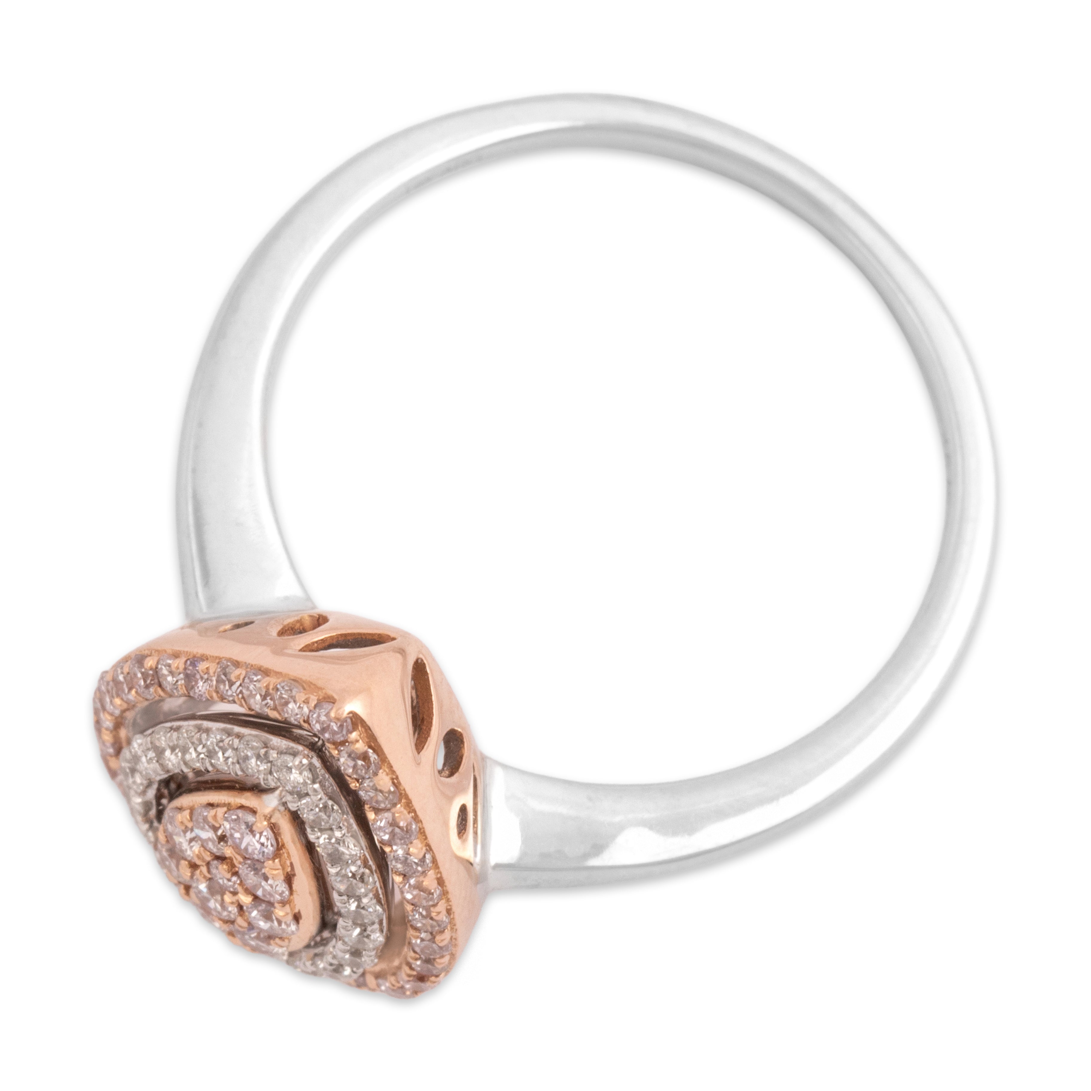 Vintage 18k White & Rose Gold .49cttw Diamond Spectacular Pear Halo Ring 7.25