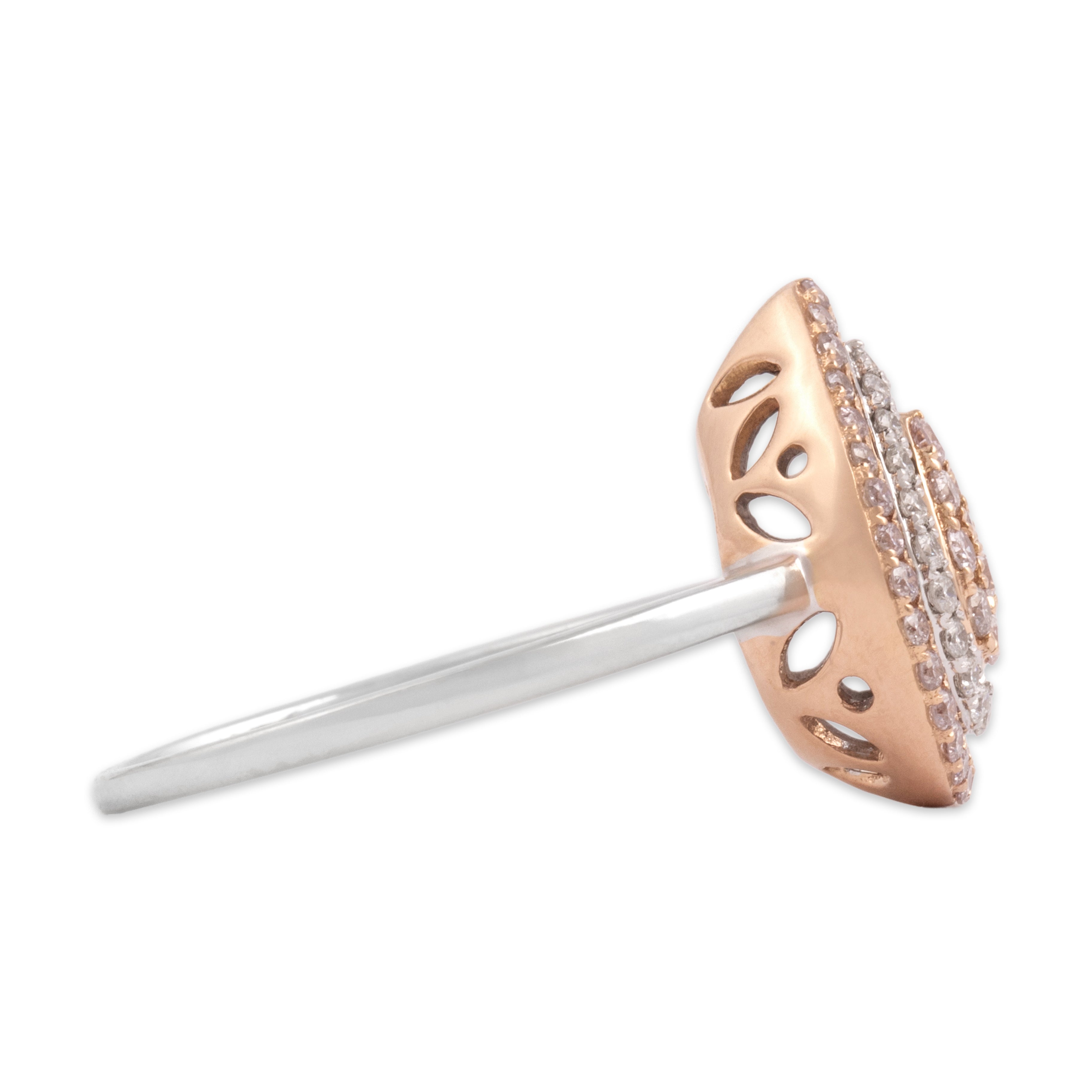 Vintage 18k White & Rose Gold .49cttw Diamond Spectacular Pear Halo Ring 7.25