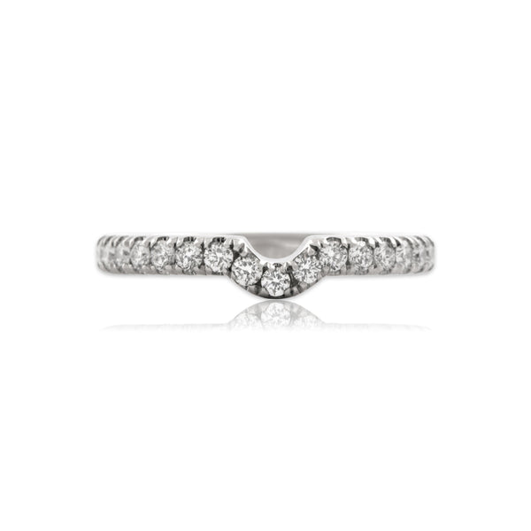 Estate Platinum Diamond Dazzling Stacking Curved Band Ring 5.75