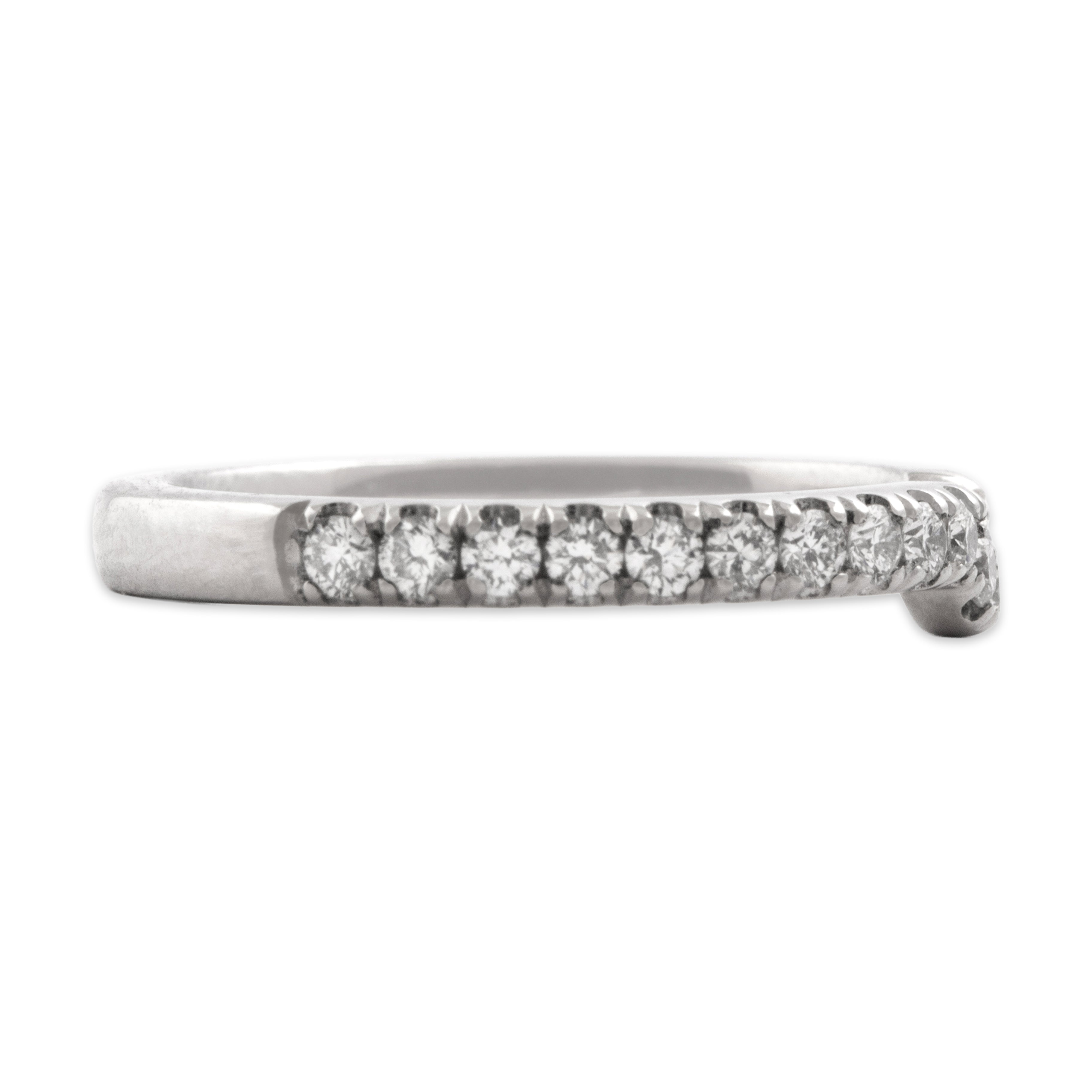 Estate Platinum Diamond Dazzling Swoop Band Ring - Side view