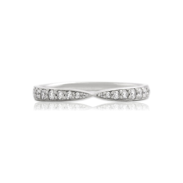 Estate Tiffany & Co. Platinum .19cttw Brilliant Graduating Stacking Band Ring 5.25