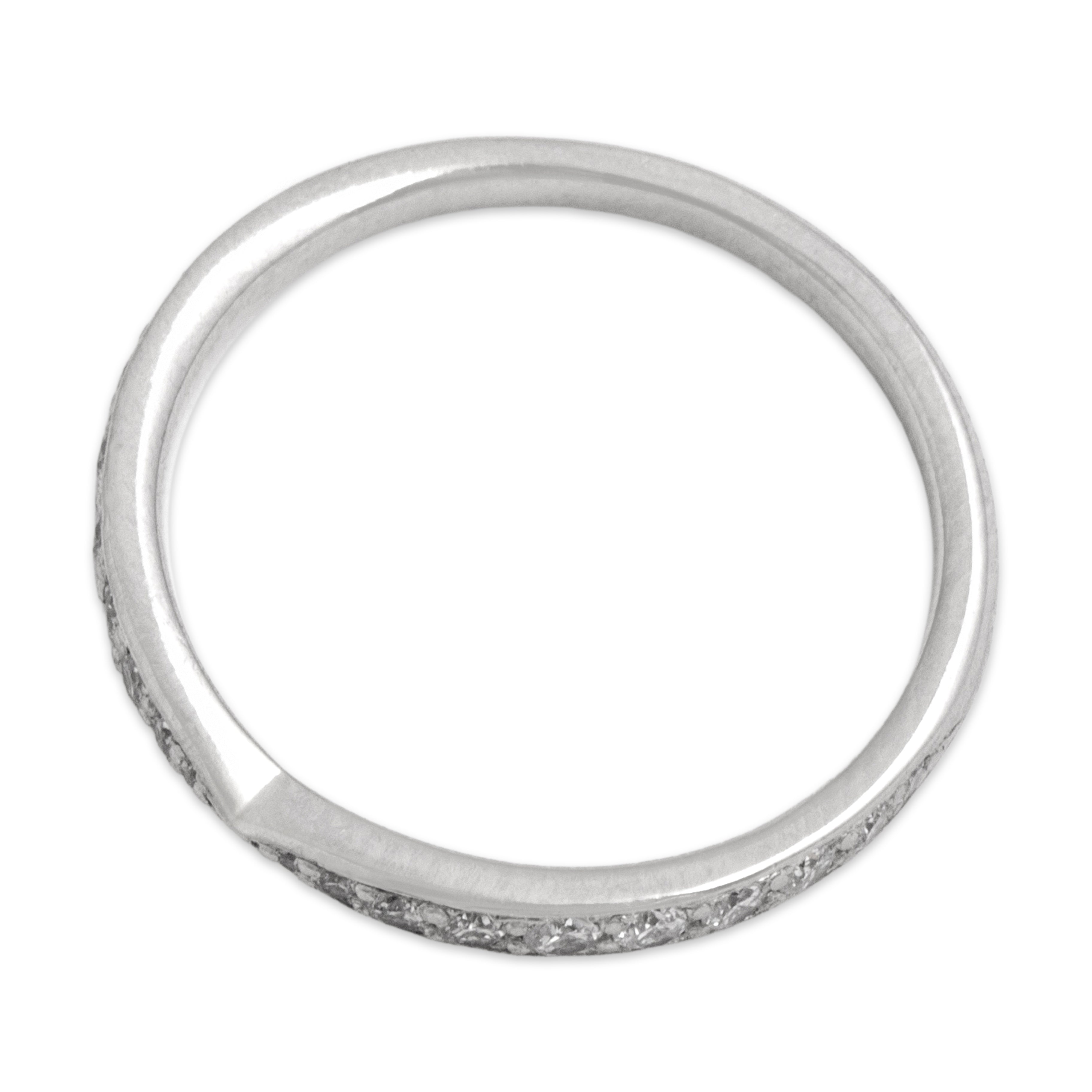 Estate Tiffany & Co. Platinum [Custom Carat] Brilliant Pinched Stacking Band Ring - Overall view