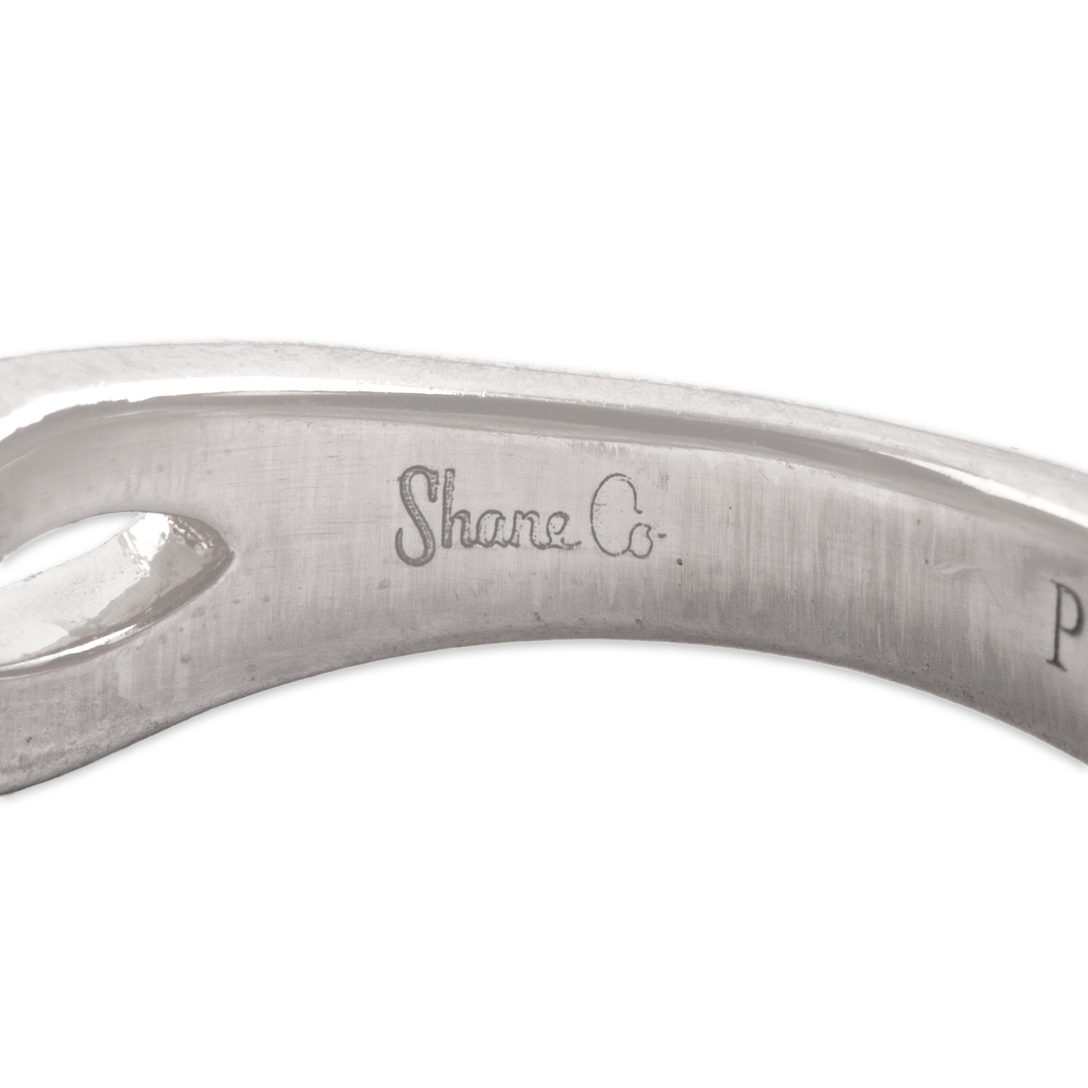 Estate Platinum [Custom Carat] Glittering Infinity Crossover Band Ring - Hallmark view