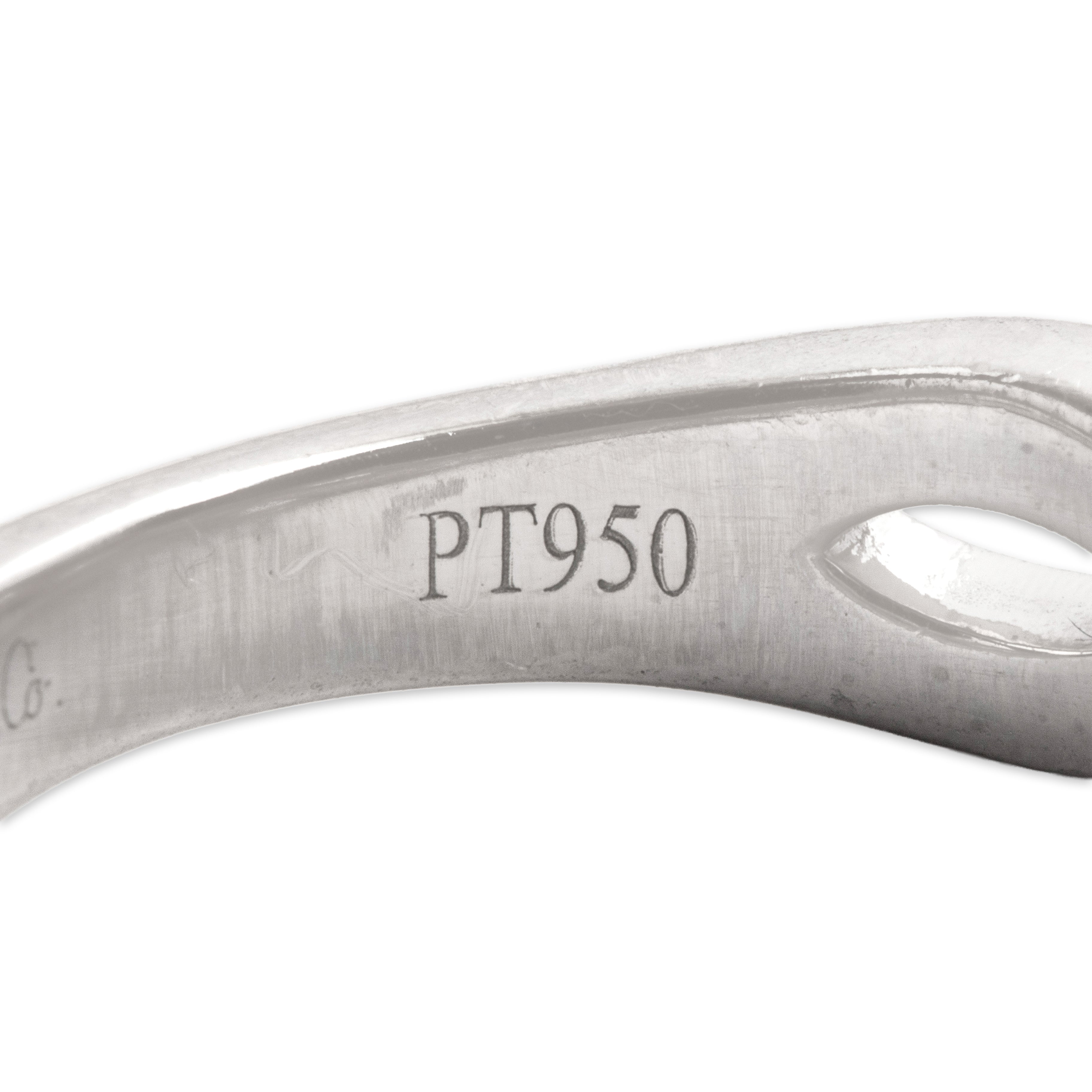 Estate Platinum [Custom Carat] Glittering Infinity Crossover Band Ring - Hallmark view