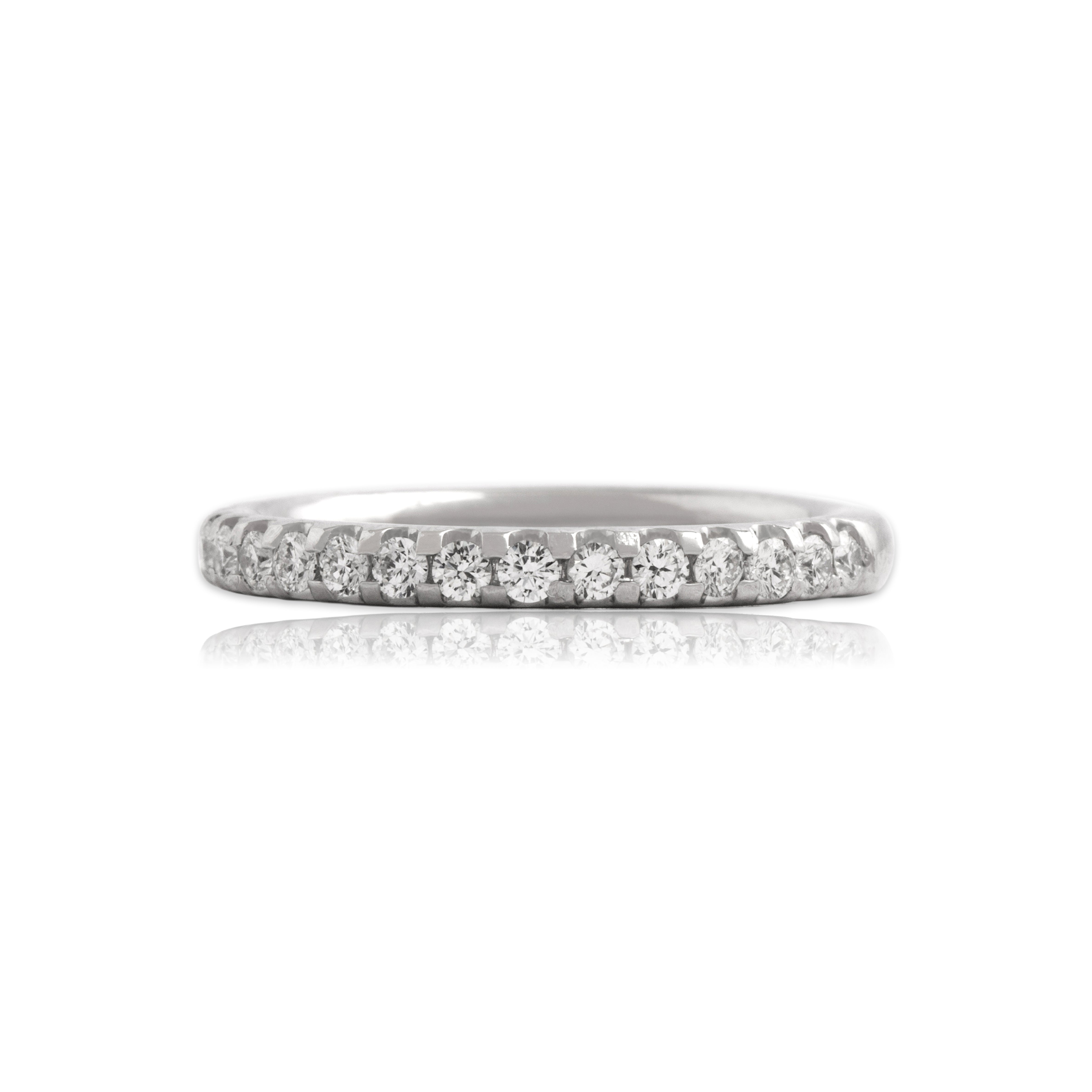Estate Platinum [Custom Carat] Stunning Classic Rounded Line Band Ring - Close-up view