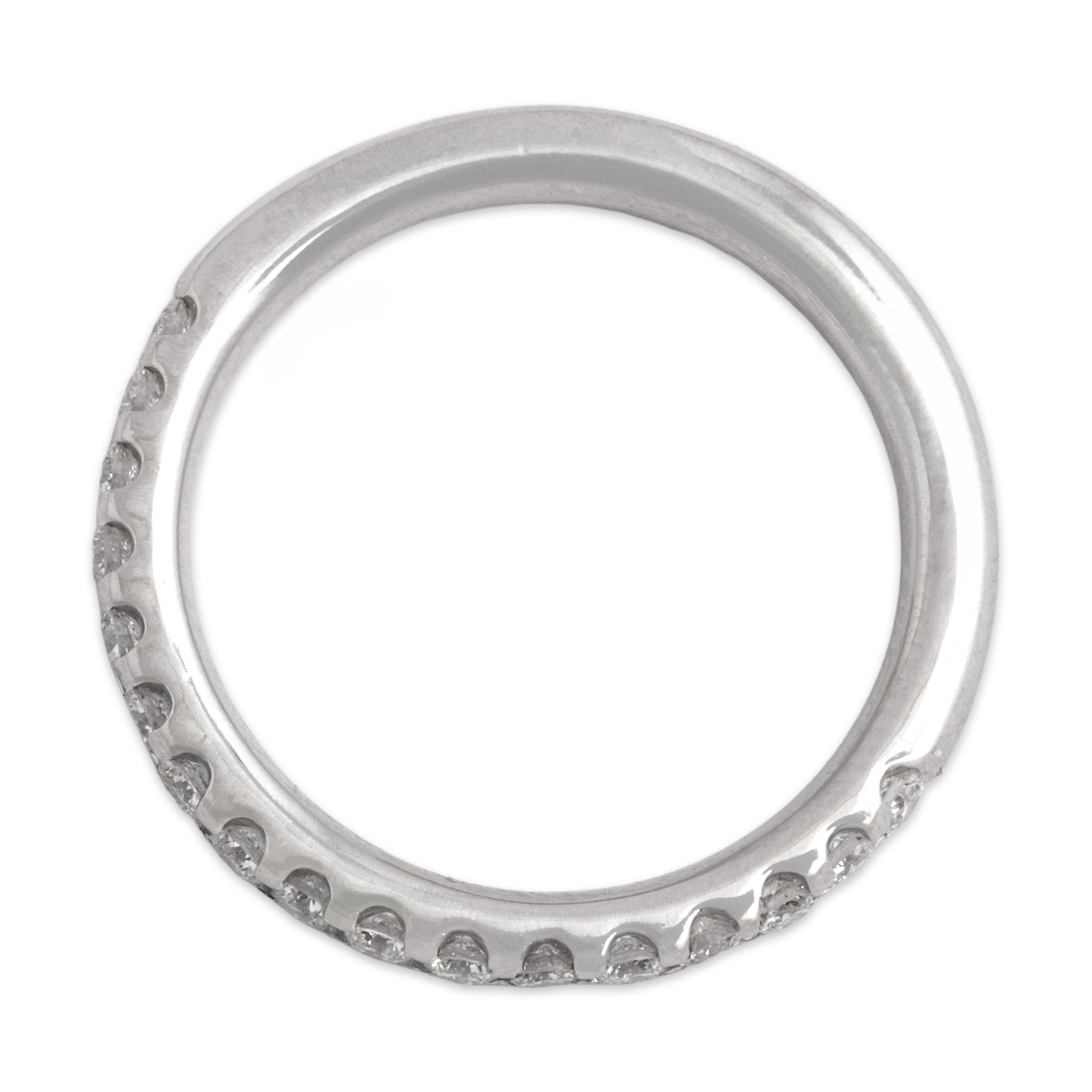Estate Platinum [Custom Carat] Stunning Classic Rounded Line Band Ring - detail view #1