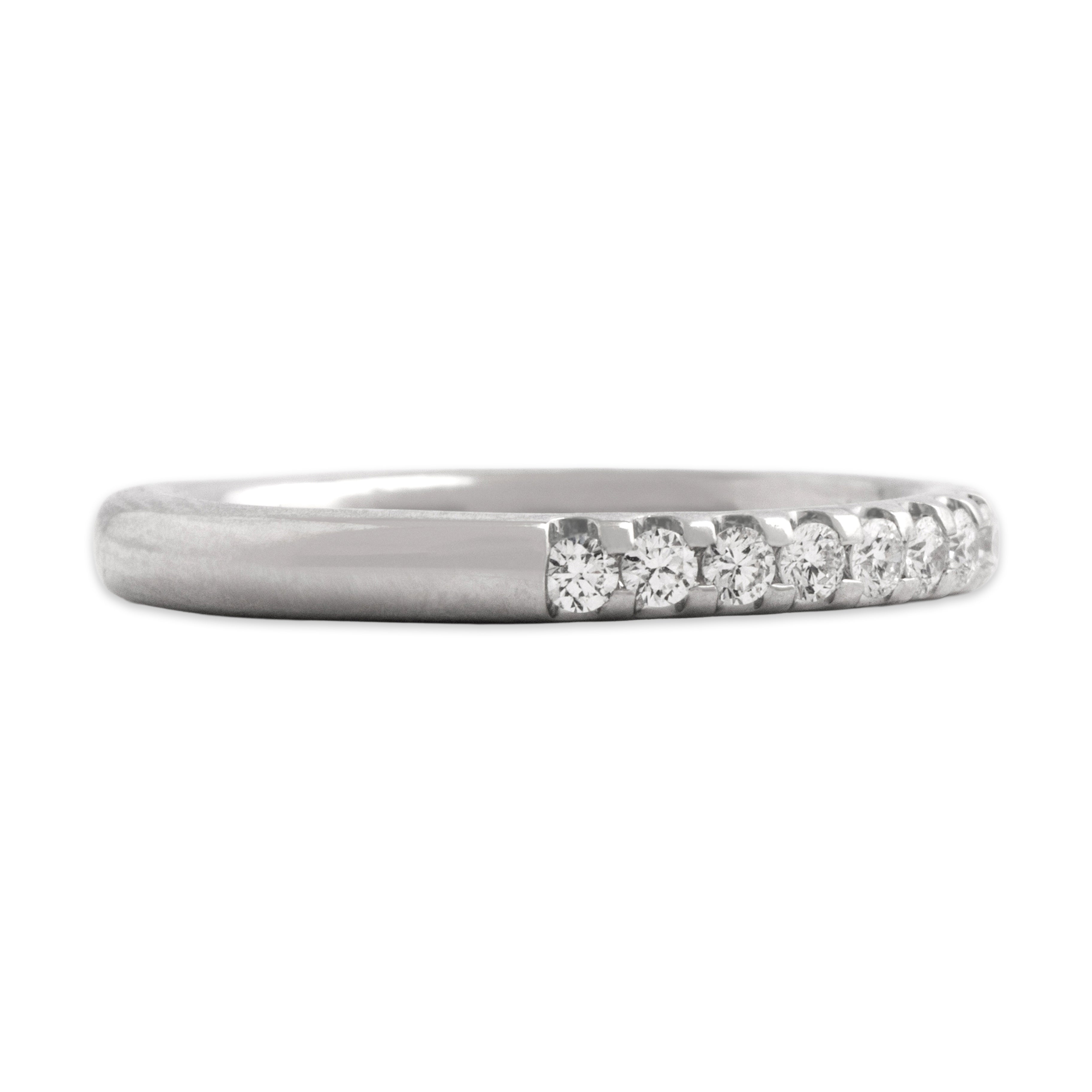 Estate Platinum [Custom Carat] Stunning Classic Rounded Line Band Ring - Side view