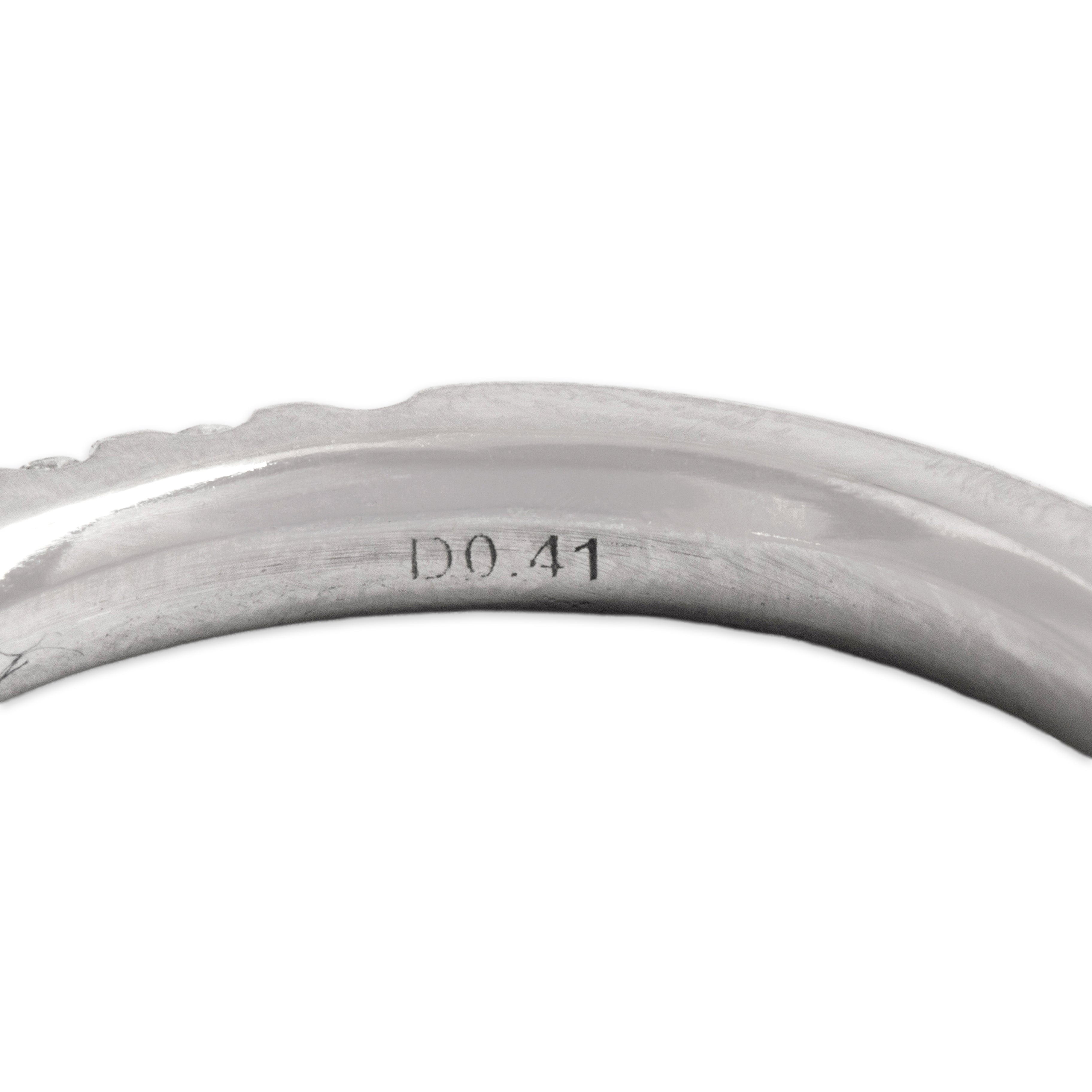 Estate Platinum [Custom Carat] Stunning Classic Rounded Line Band Ring - Hallmark view