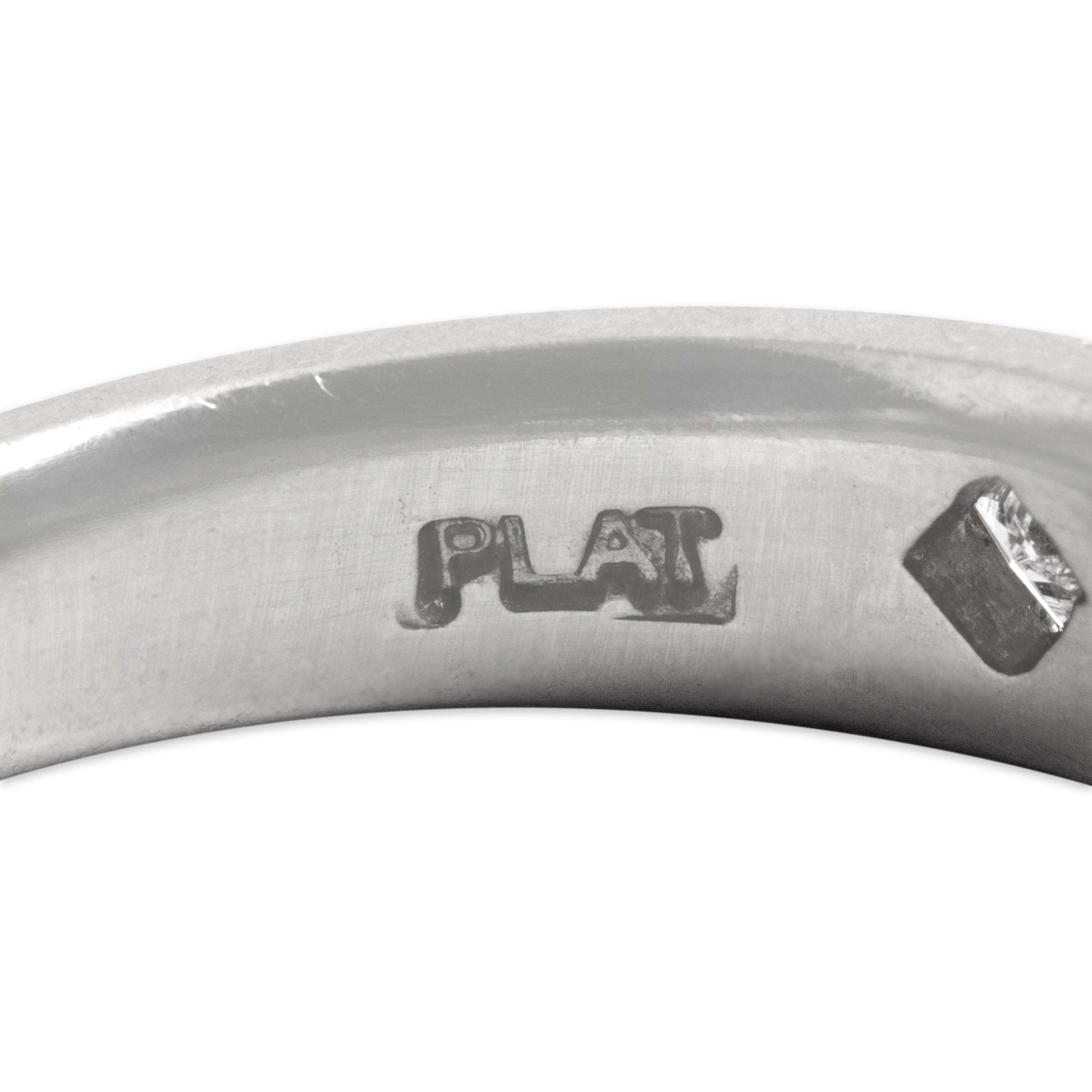Vintage Scott Kay Platinum Diamond Sleek Brushed Line Band Ring - Hallmark view
