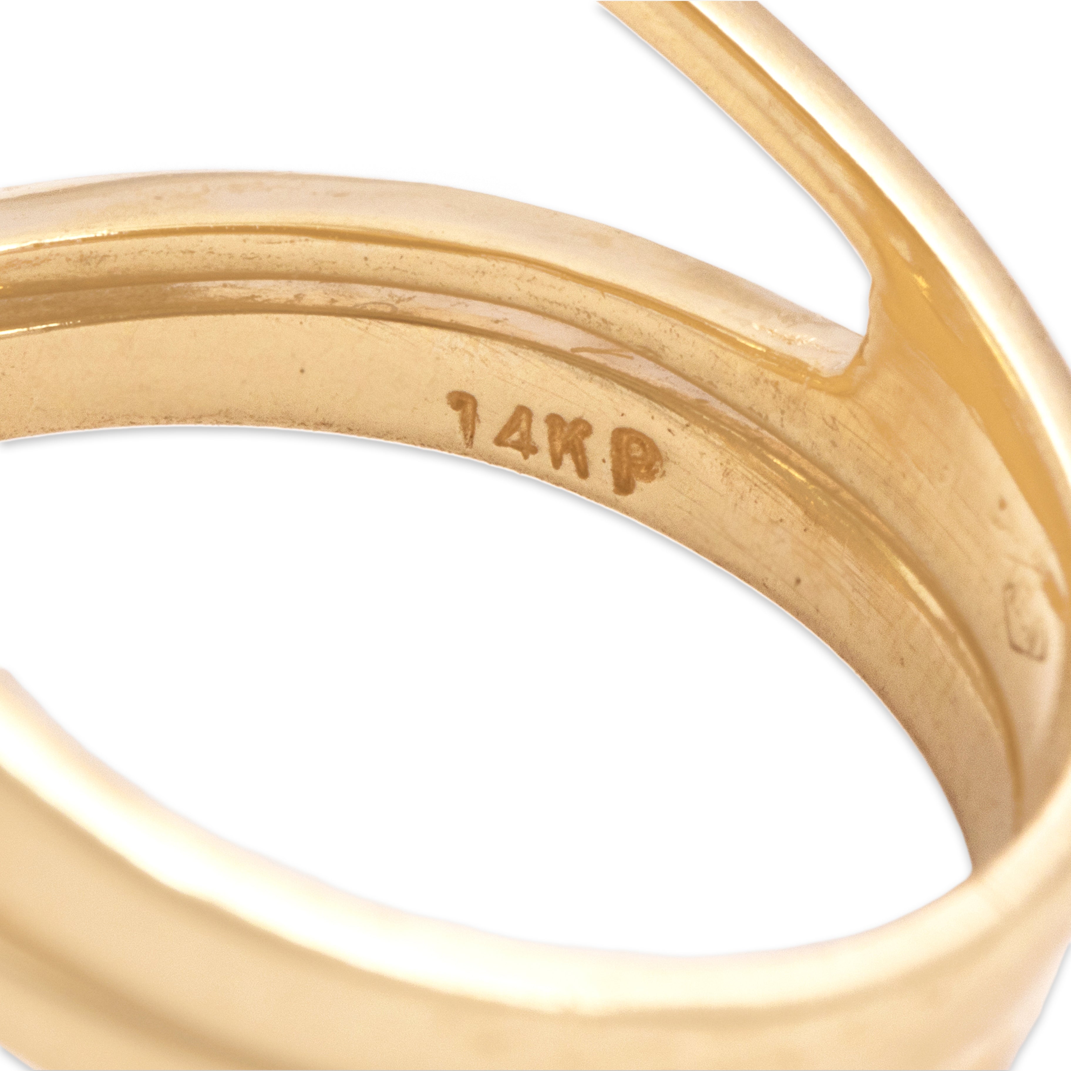 Vintage 14k Yellow Gold Diamond Dazzling Looping Duo Ring - Hallmark view
