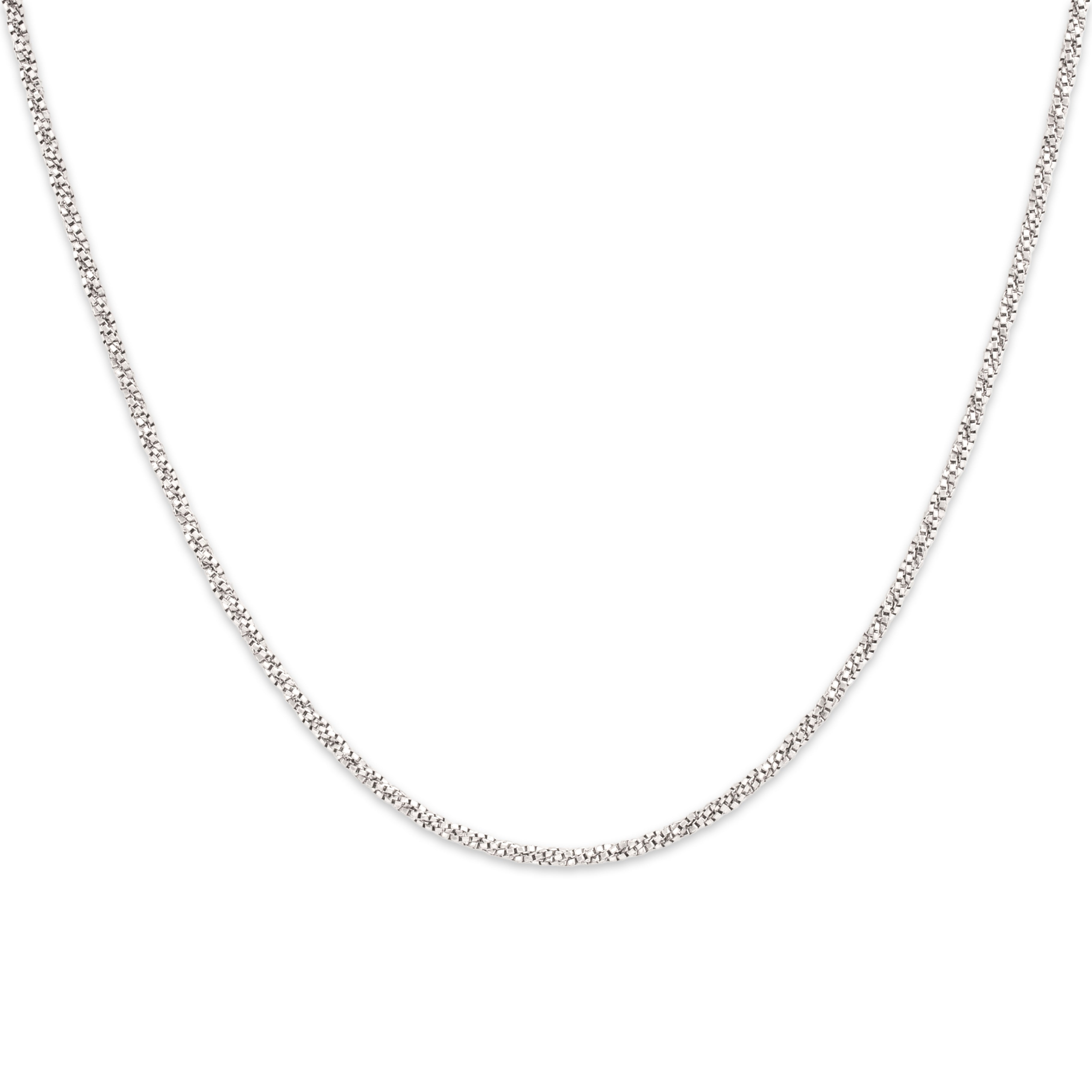 Vintage Yuri Ichihashi Platinum Glittering Twisting Box 1.6mm Chain - detail view #1