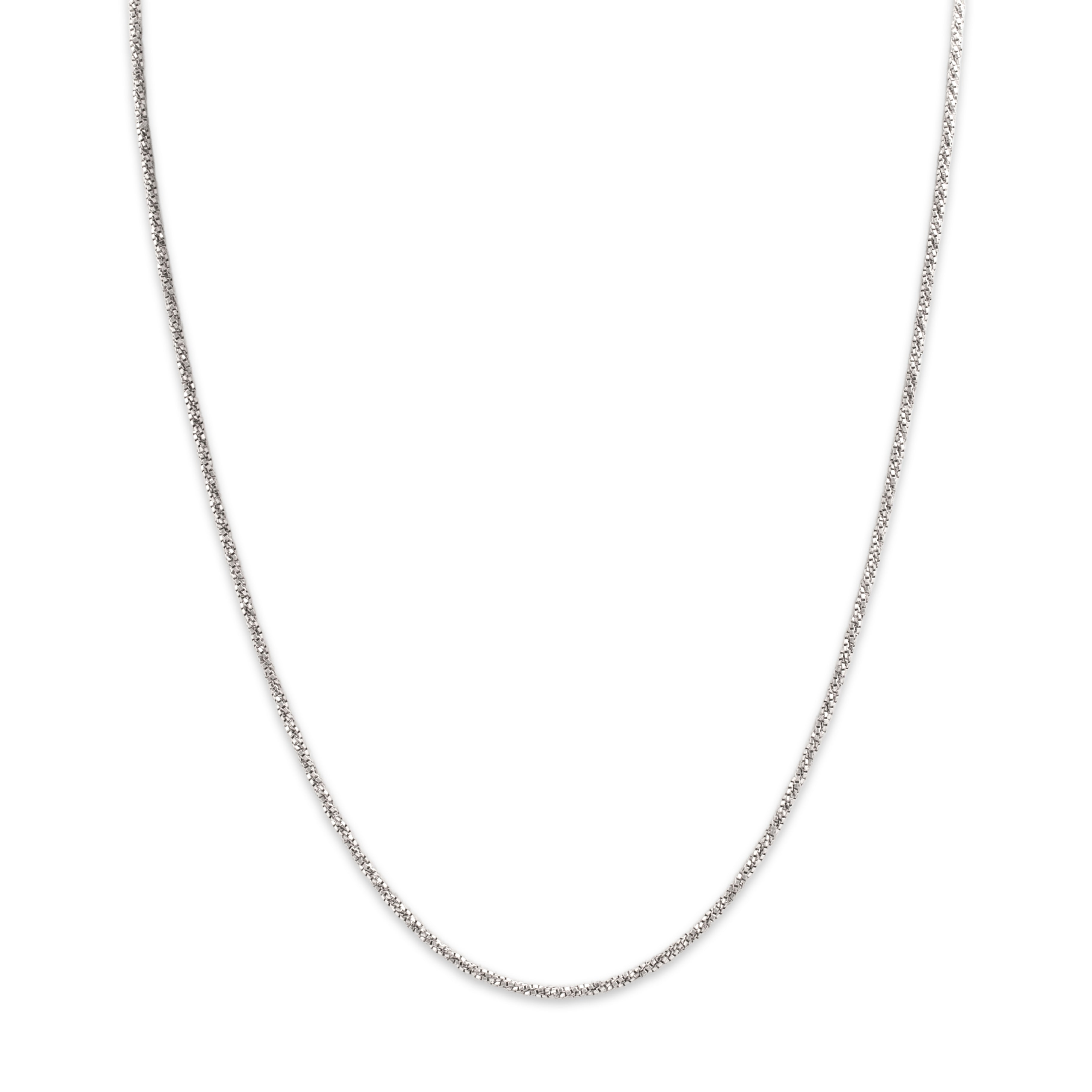 Vintage Yuri Ichihashi Platinum Glittering Twisting Box 1.6mm Chain - Close-up view