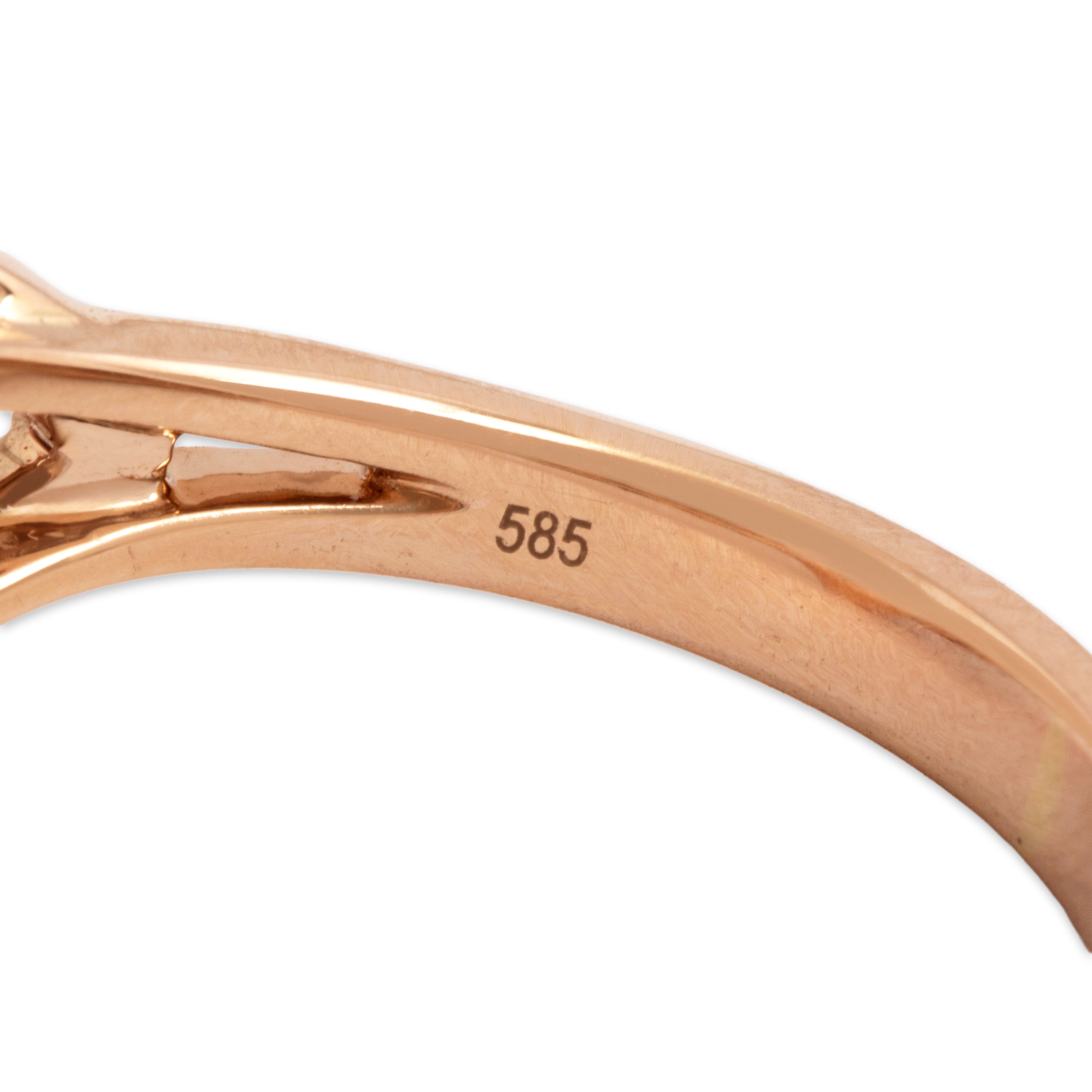 Estate 14k Rose Gold 5.27ct Amethyst Diamond Flashing Claw-Prong Cocktail Ring - Hallmark view