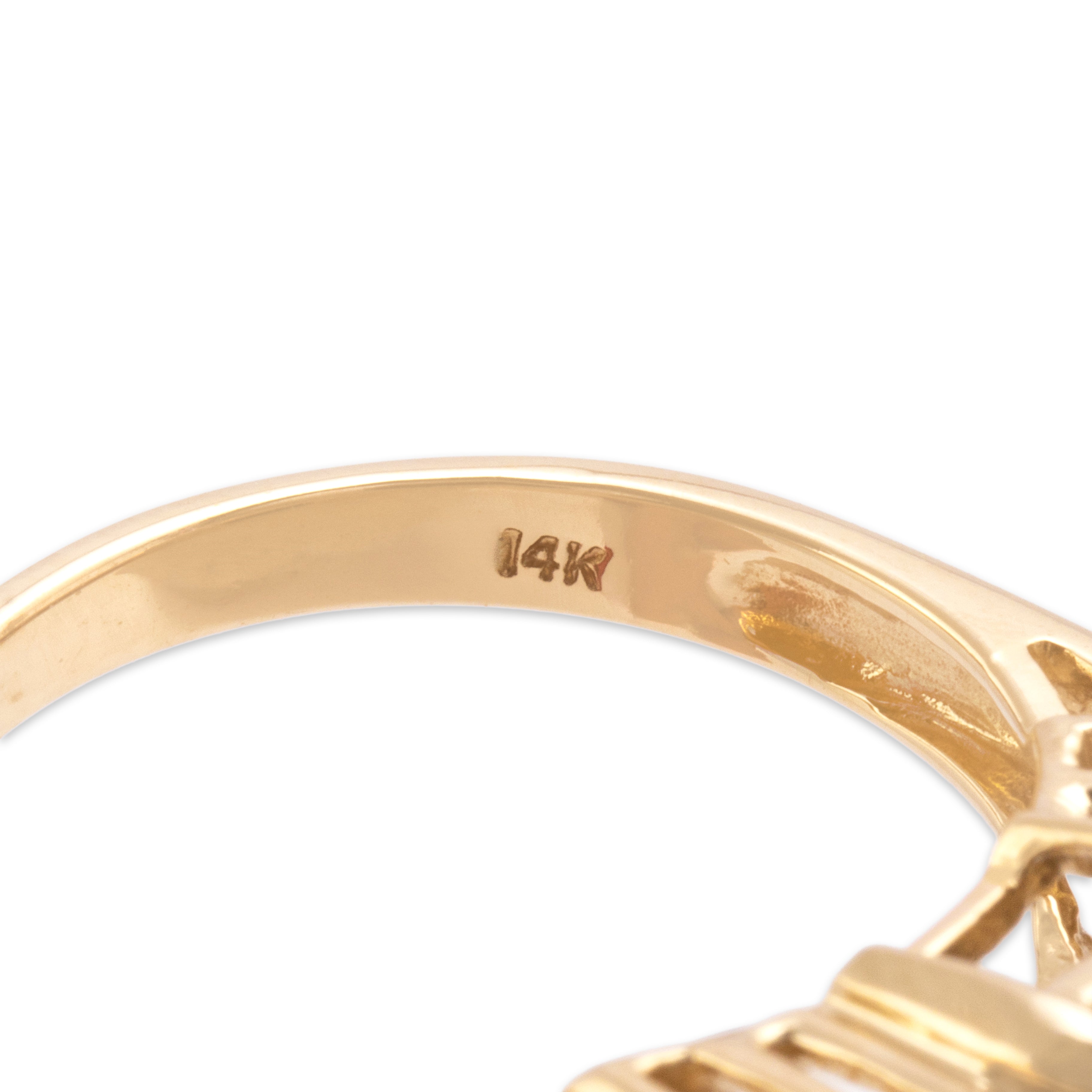 Vintage 14k Yellow Gold 1.92ct Blue Sapphire Diamond Glittering Night Sky Ring 7.25