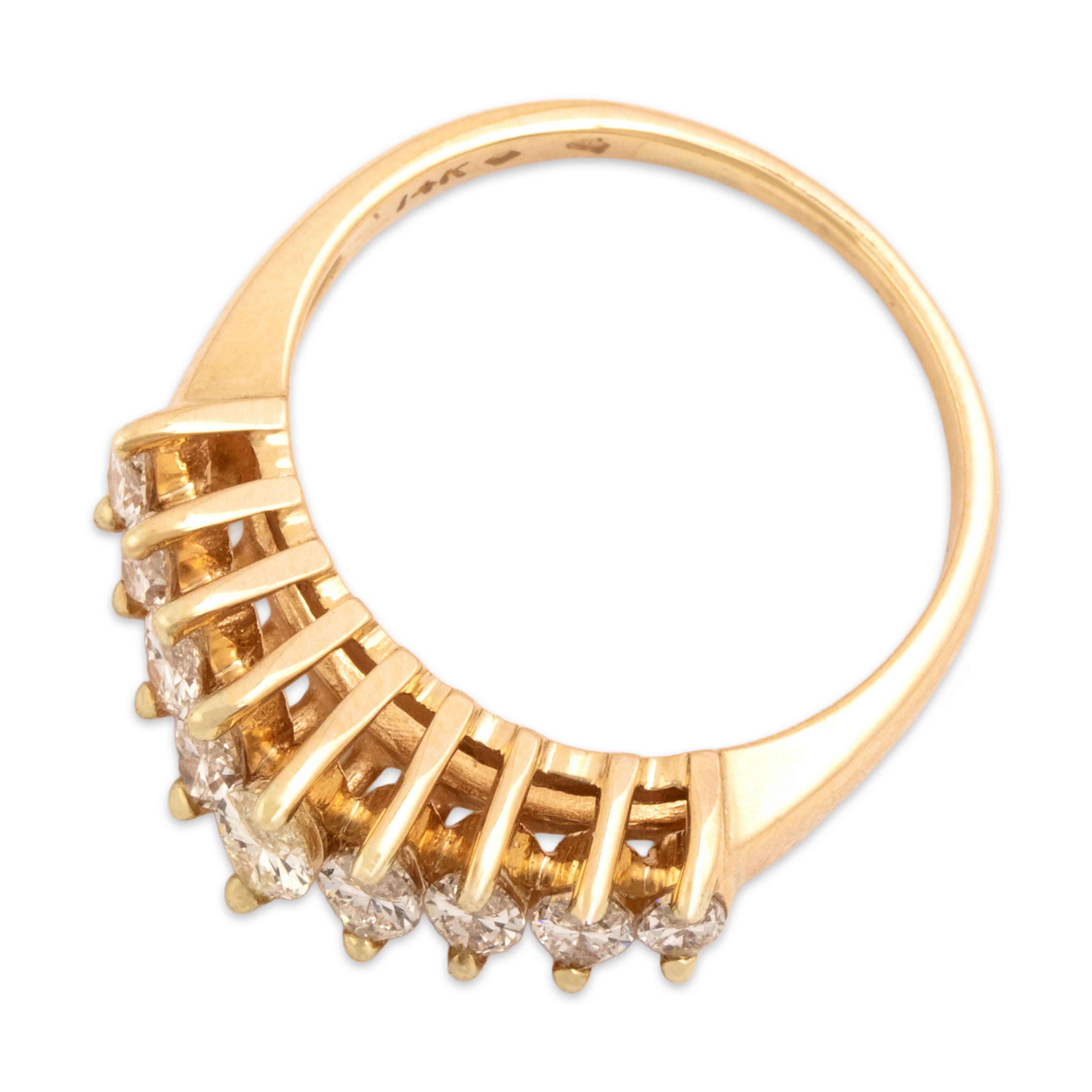 Vintage 14k Yellow Gold [Custom Carat] Stunning Marquise Line Ring - Overall view