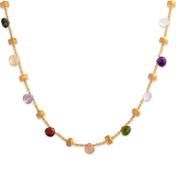 Estate Italian Marco Bicego 18k Yellow Gold Multi-Stone Briolette Necklace 17.75