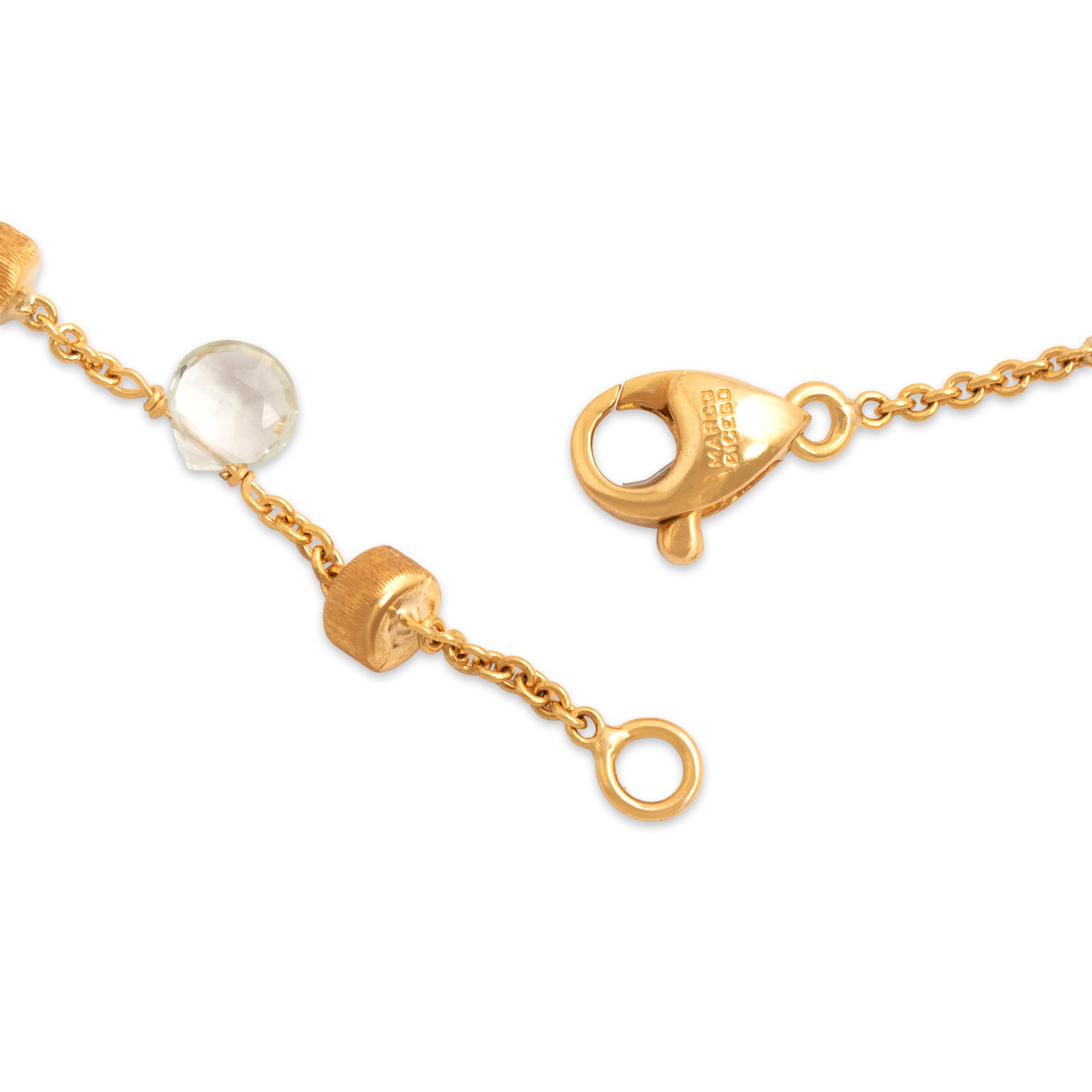 Estate Italian 18k Yellow Gold Multi-Color Multi-Stone Playful Summertime Briolette Necklace - clasp view